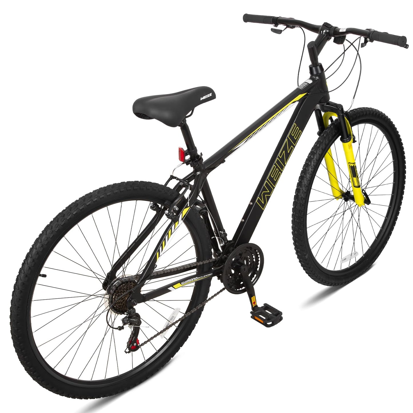 WEIZE Hardtail Mountain Bike, 29 Inch Wheels Outdoor Cycling Bike, 21-Speed Trigger Shifter, Aluminum Frame for Men and Women, Comfort Saddle, MTB Bicycle with Suspension Fork, Black