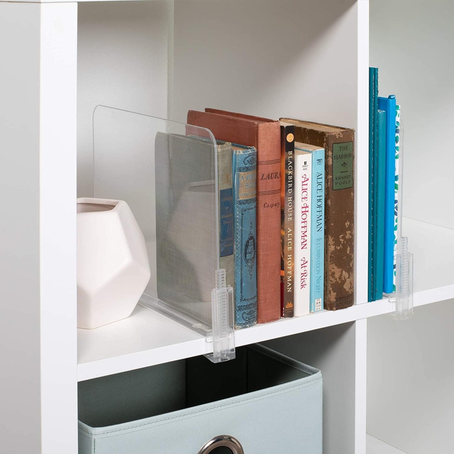 Richards Homewares Acrylic Shelf Dividers 2 Pack - Closet Organizer for Purses, Clothes, or Books - Clear Separators
