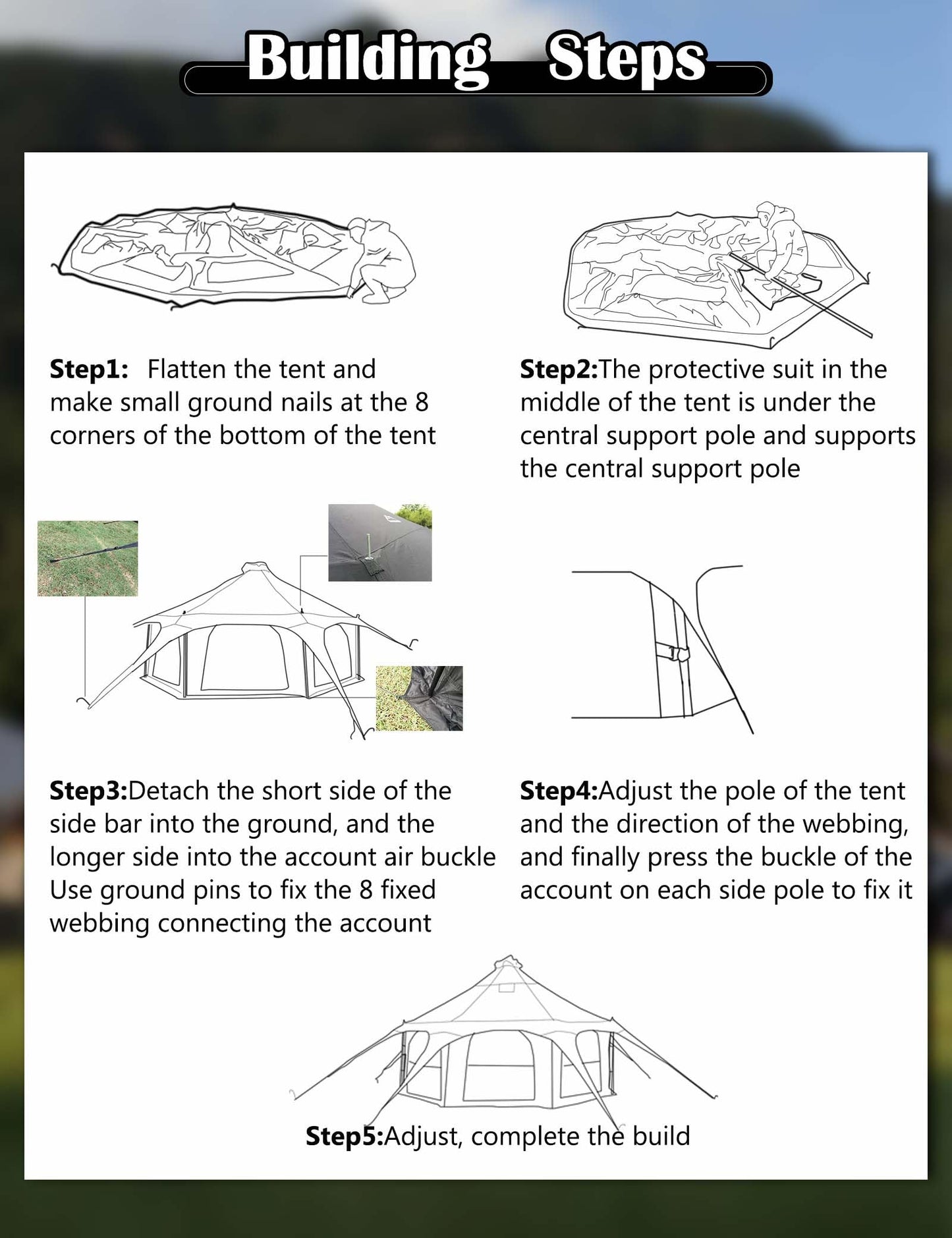 Kanggogo 5M Cotton Canvas Tent Bell - Yurts with Stove Jack,16.4ft*High9.2ft ,Breathable and Windproof,Glamping for 6/8/10Person Family Camping (8-10 People)