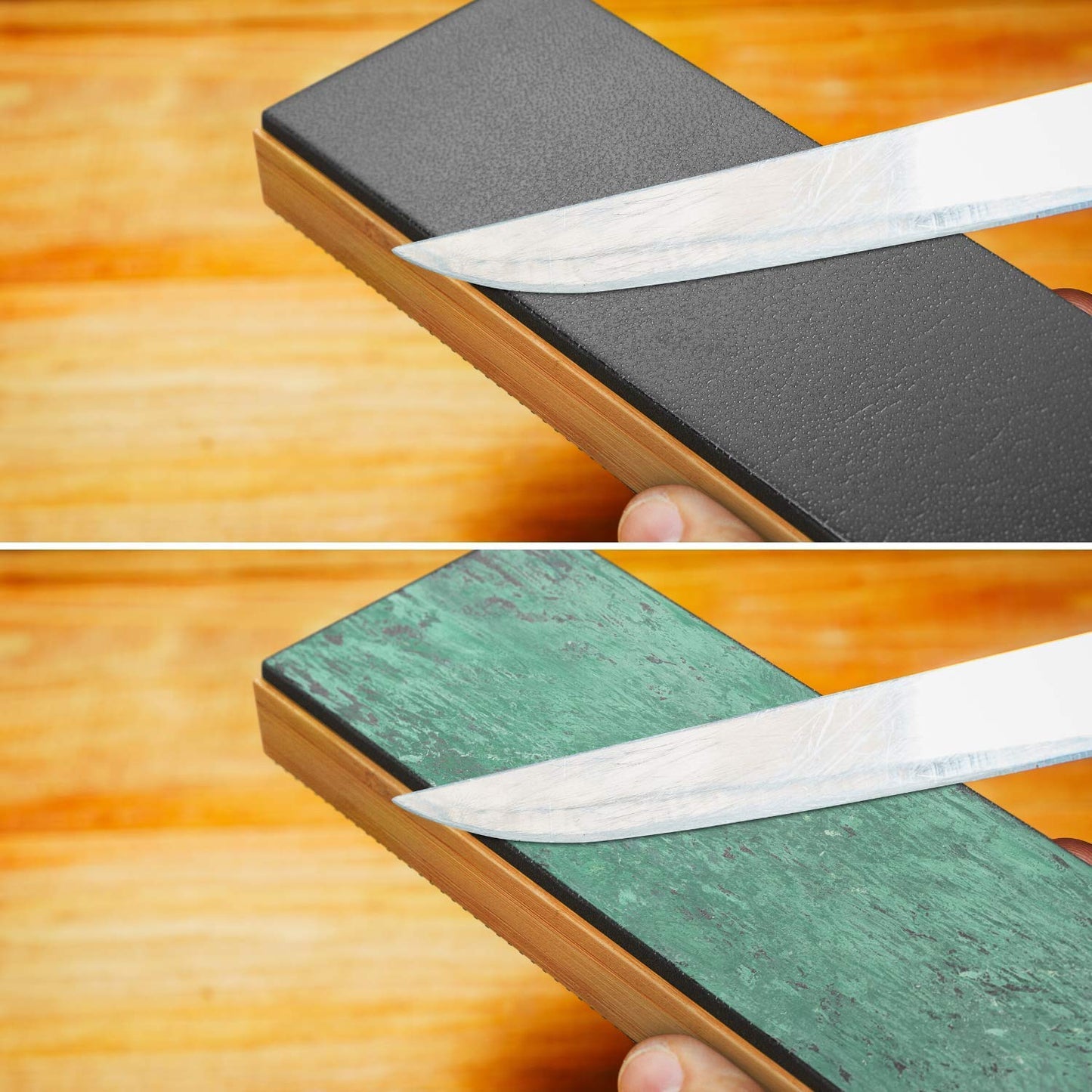 Sharp Pebble Knife Sharpening Stones Kit with 1000/6000 and Classic Leather Strop with Angle Guide & Green Compound