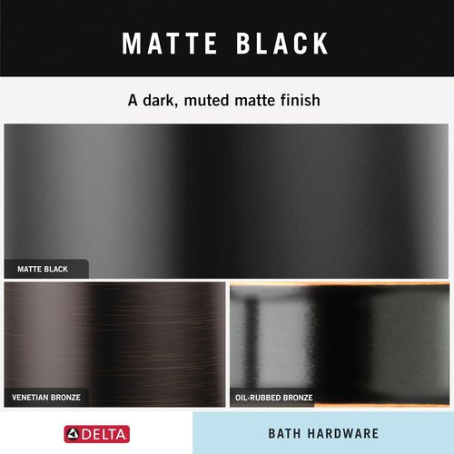 Delta Toilet Paper Holder - Spring Loaded Design | Matte Black Finish | Wall Mountable