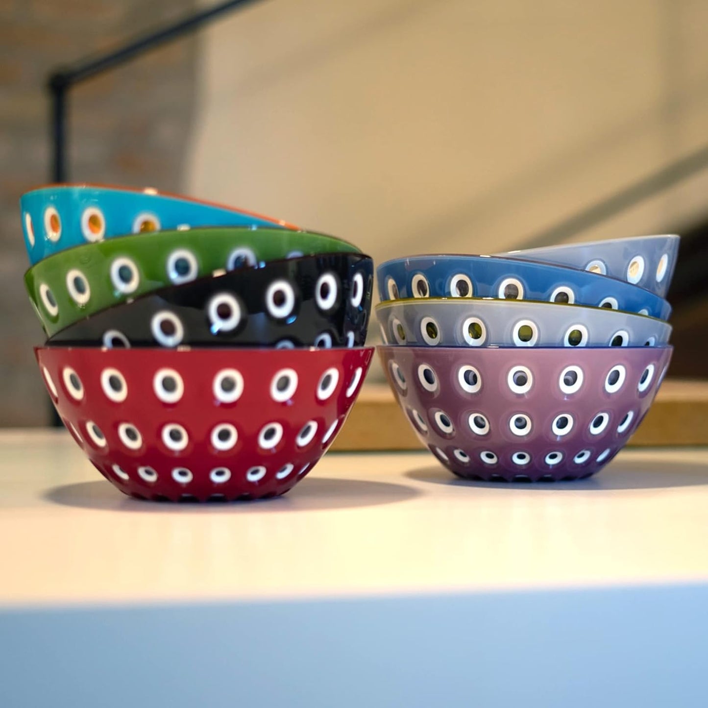 Le Murrine 4.7" Bowl Set of 2 - Moss Green & Sand, Chip Resistant & Unbreakable - Guzzini