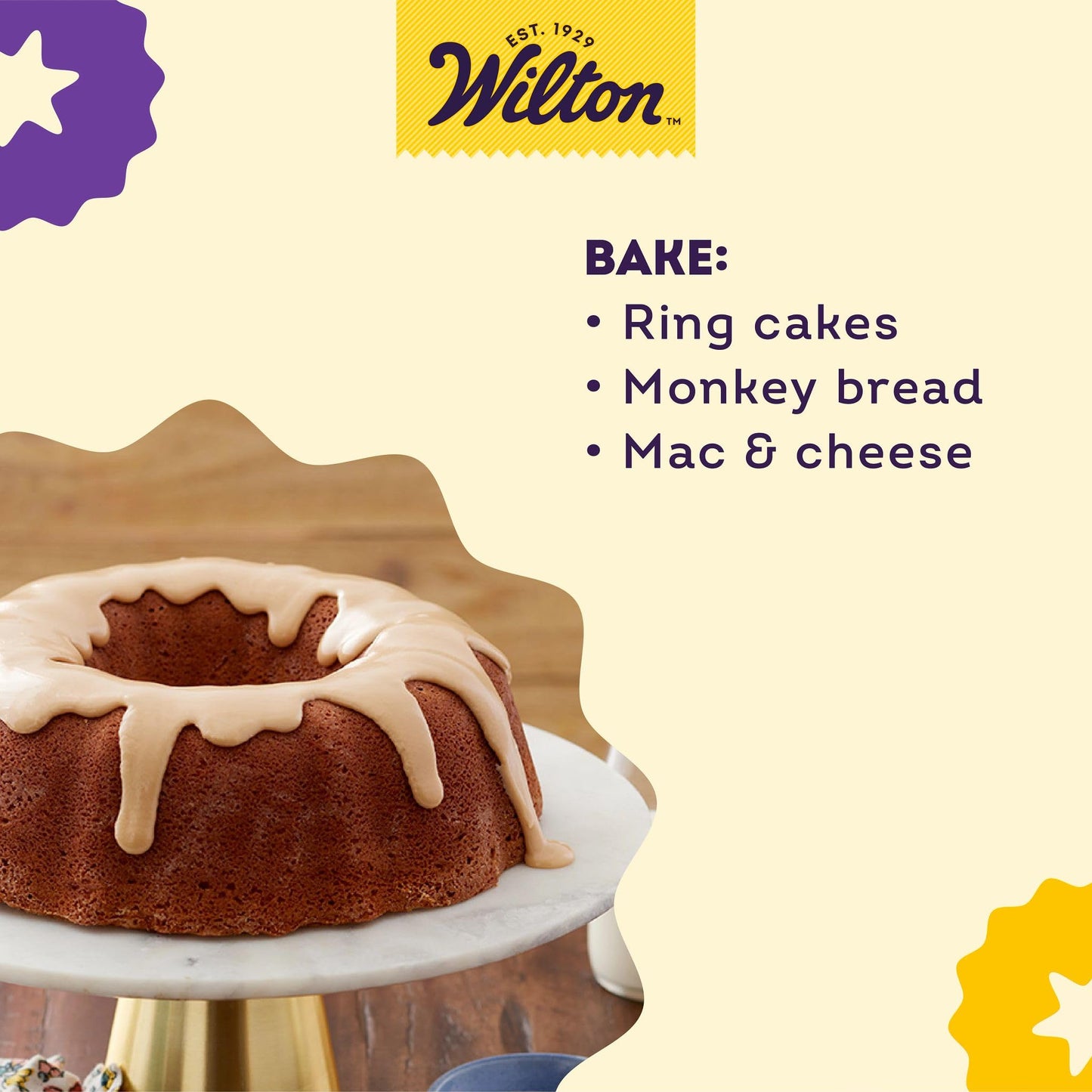 Wilton Gold Non-Stick 9.49 in Fluted Tube Cake Pan, Cold-Rolled Steel Bakeware, Made without PFAS, Packaging May Vary
