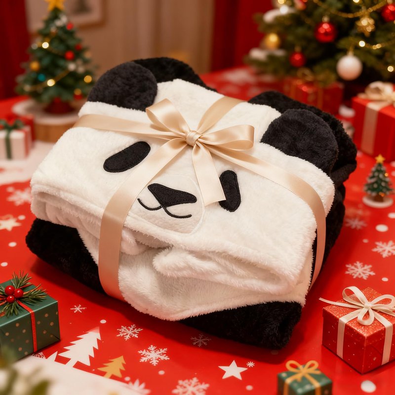 C hello cloud Oversized Hoodie Blanket, Wearable Blanket sweatshirt, Ultra Soft Sherpa Fleece Comfy Snuggle Hoodie, Comfy Snuggle Pullover for Women Men, Black White Panda
