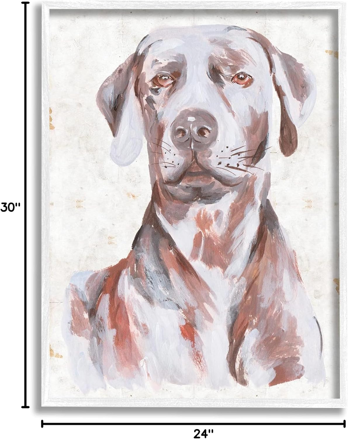 Stupell Industries House Dog Pet Portrait Labrador Soft Tone Painting by Melissa Wang, White Framed Wall Art, 24 x 30