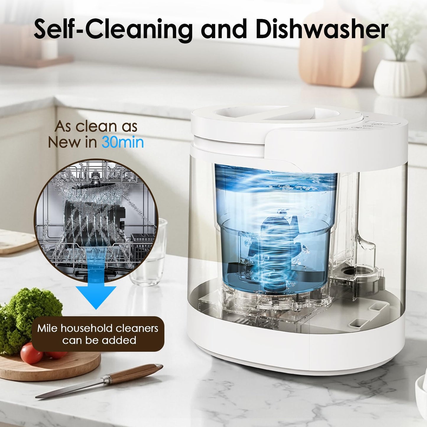 Electric Composter for Kitchen, 3L Food Recycler Composter with Auto-Cleaning/Odor-Free/LED Display/Low Noise, Smart Countertop Compost Bin 4-6H Turn Food Waste into Fertilizer for Home Indoor Use