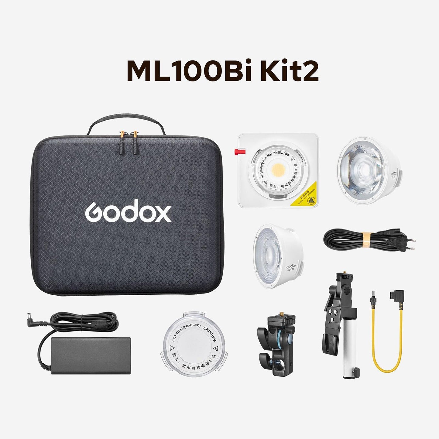 Godox ML100Bi Kit2 Pocket LED Video Light 120W Bi-Color Photography Fill Light 2800K-6500K CRI97+ TLCI98+ APP Control 11 Lighting Effects Godox Mount for Vlog Live Streaming Photography