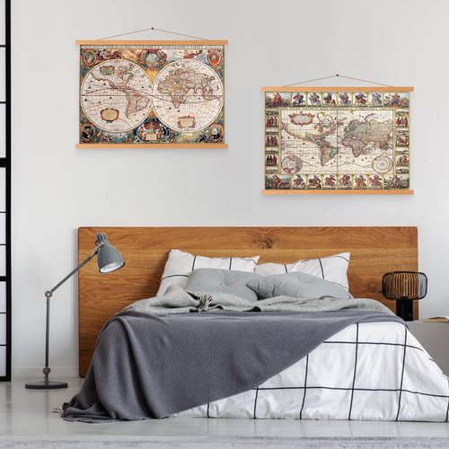 Benjia Magnetic Wooden Poster Frame - Light Wood Hanger for Photos & Art Prints | 28" Teak Color