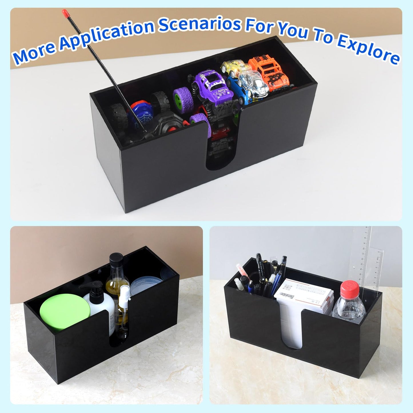Paper Towel Holder for Countertop, Black Acrylic Napkin Dispenser – Fits Multifold, C-Fold & Z-Fold Trifold Towels, Durable 5mm Thick for Bathroom, Kitchen, Restaurant & Toilet (1pcs)