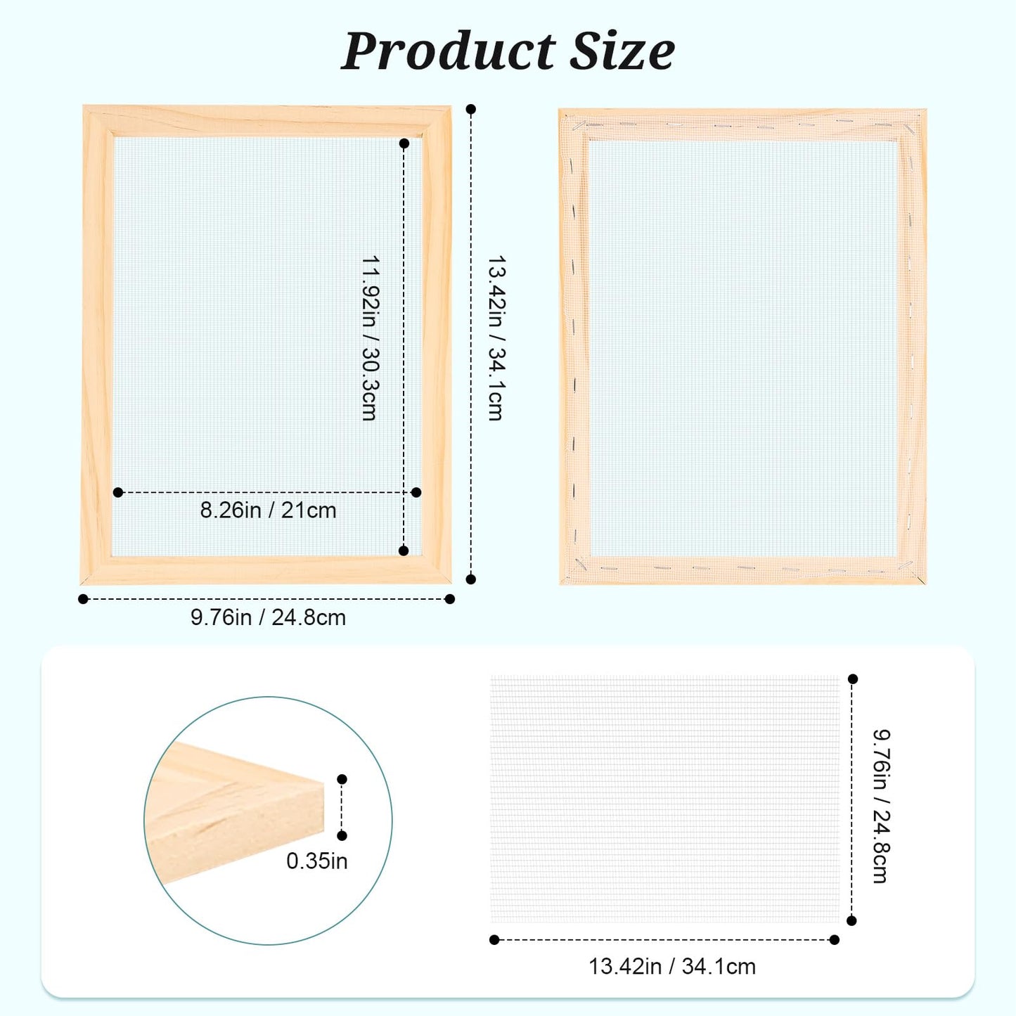 Aboofx Paper Making Kit, A4 Size Paper Making Screen Frame Kit, Wooden Mold and Deckle with Mesh, Absorbent Papers, Sponge and Confetti, DIY Handmade Papermaking Supplies Gift for Craft Lovers