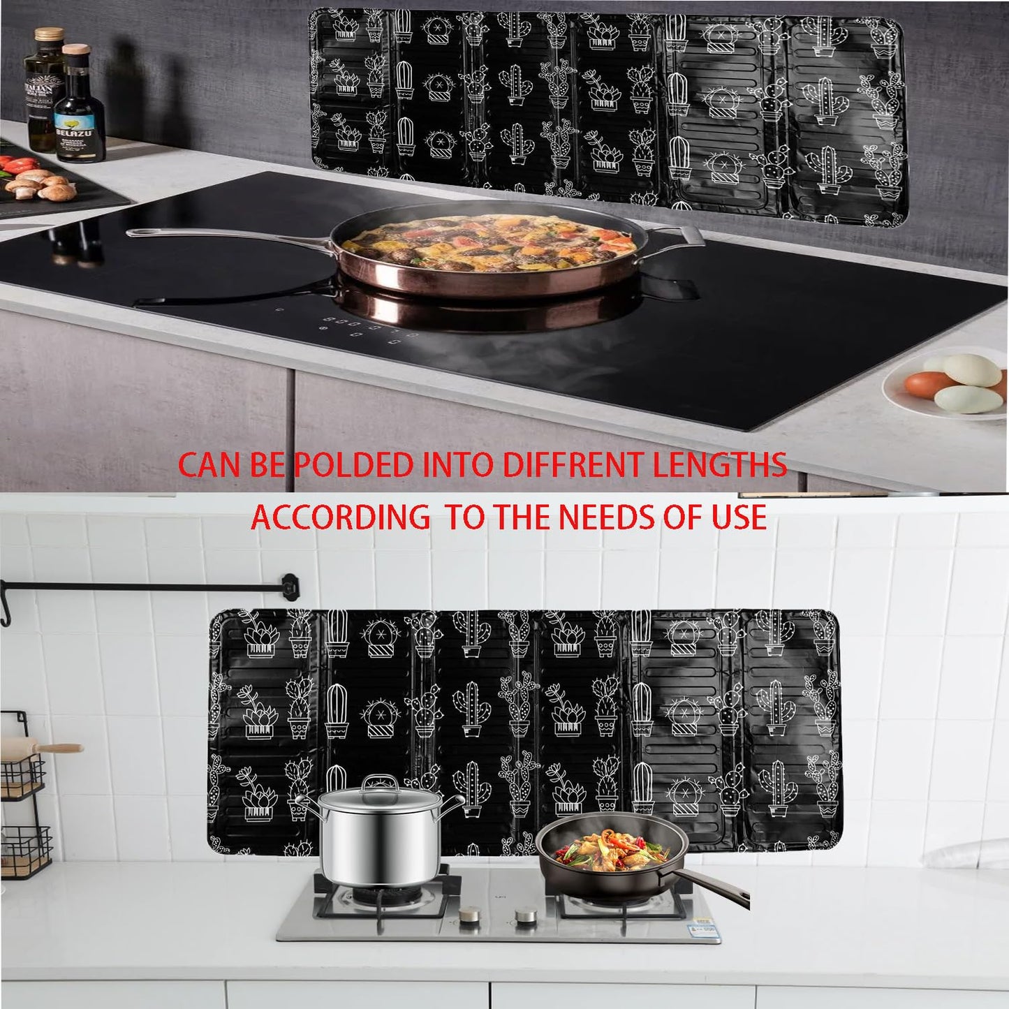 3 Sided Oil Splatter Guard - NeilBee 2Pcs Foldable Grease Splatter Screen, Splatter Shield for Stove Top Cooktop, Oil Barrier Oil Proof Plate Board for Cooking Kitchen Restaurant Use