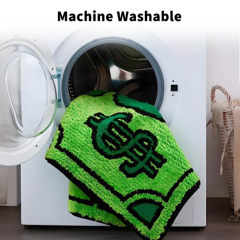 Yeahjiae Cute Money Rug 3x2 Non-Slip Machine Washable Cool Cartoon Bedroom Rug for Bathroom, Living Room, Front Door, Playroom (35.5 * 23.6 inch)