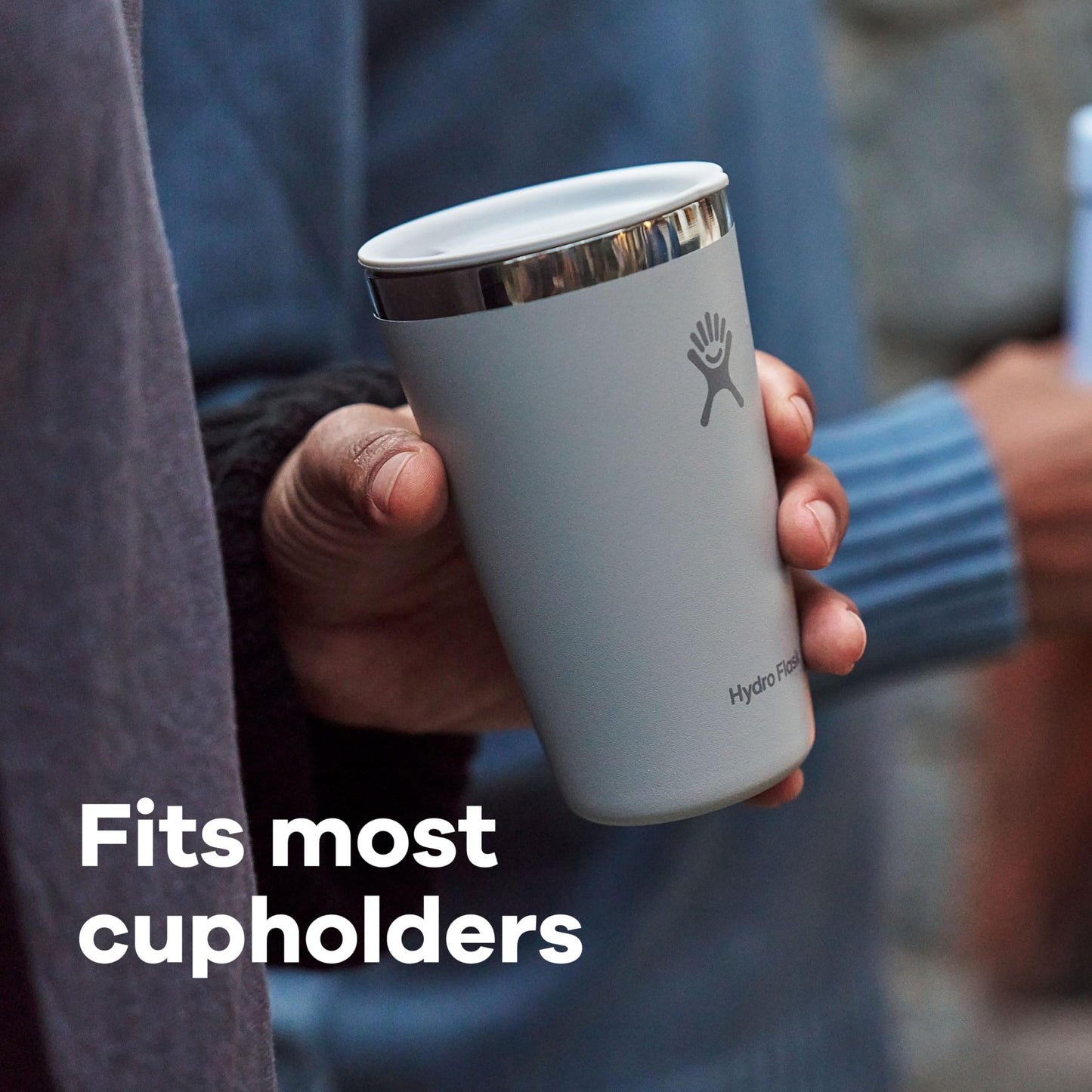 Hydro Flask All Around Tumbler Press-In Lid, Insulated Travel Mug, Stainless Steel Coffee Cup 16 Oz Tonal Birch Gray