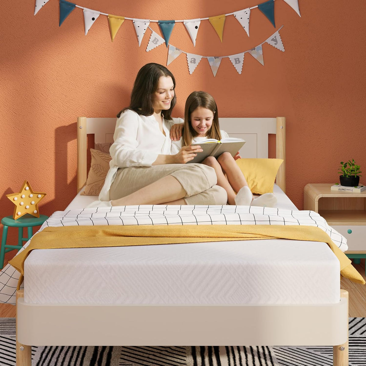 MLILY EGOHOME Twin Mattress - 8 Inch Green Tea Gel Cooling Memory Foam | CertiPUR-US Certified, Medium Firm