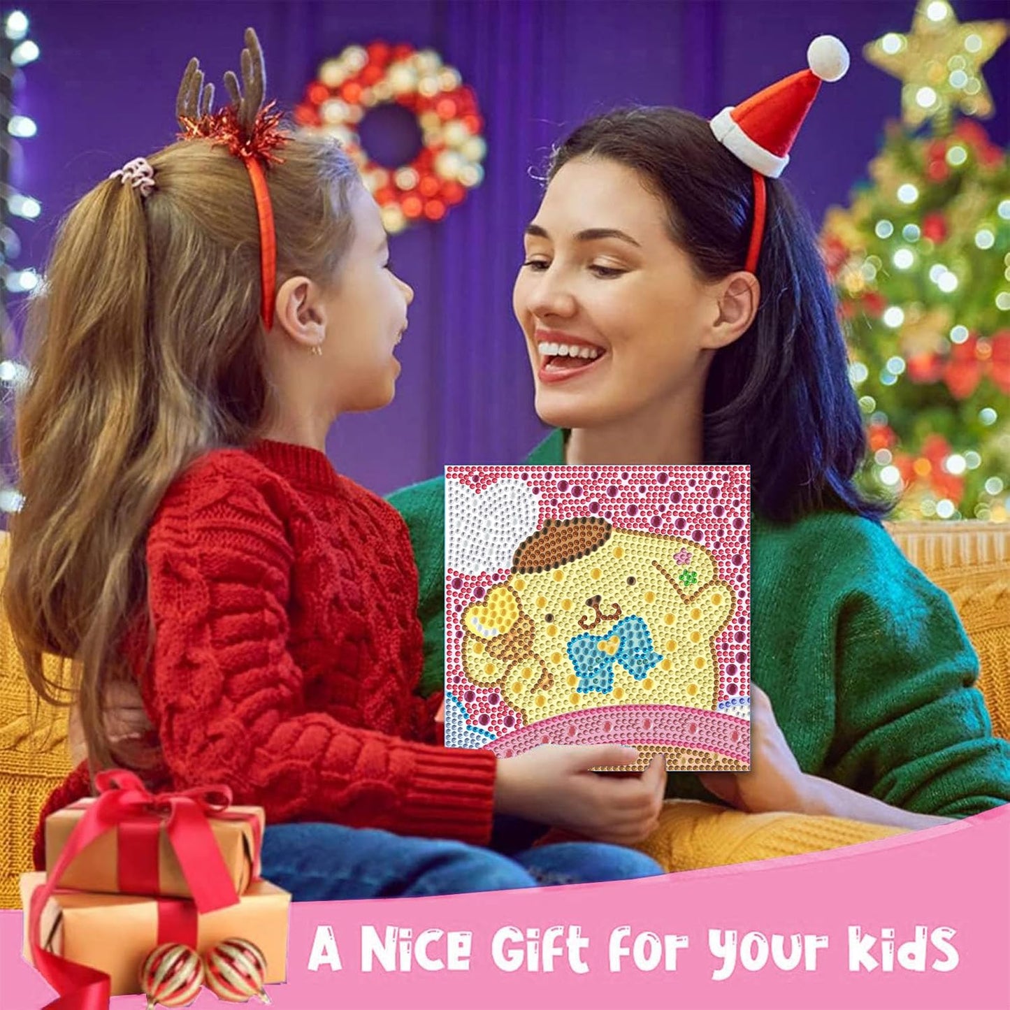 Diamond Art Kits for Kids - 4 Pack Diamond Art Painting Kits - Arts and Crafts for Kids Ages 8-12 - Diamond Art Mosaic Kits - Crafts for Girls 8-12 - GEM Art for 5 6 7 9 10 Year Old Girl Boys Gifts