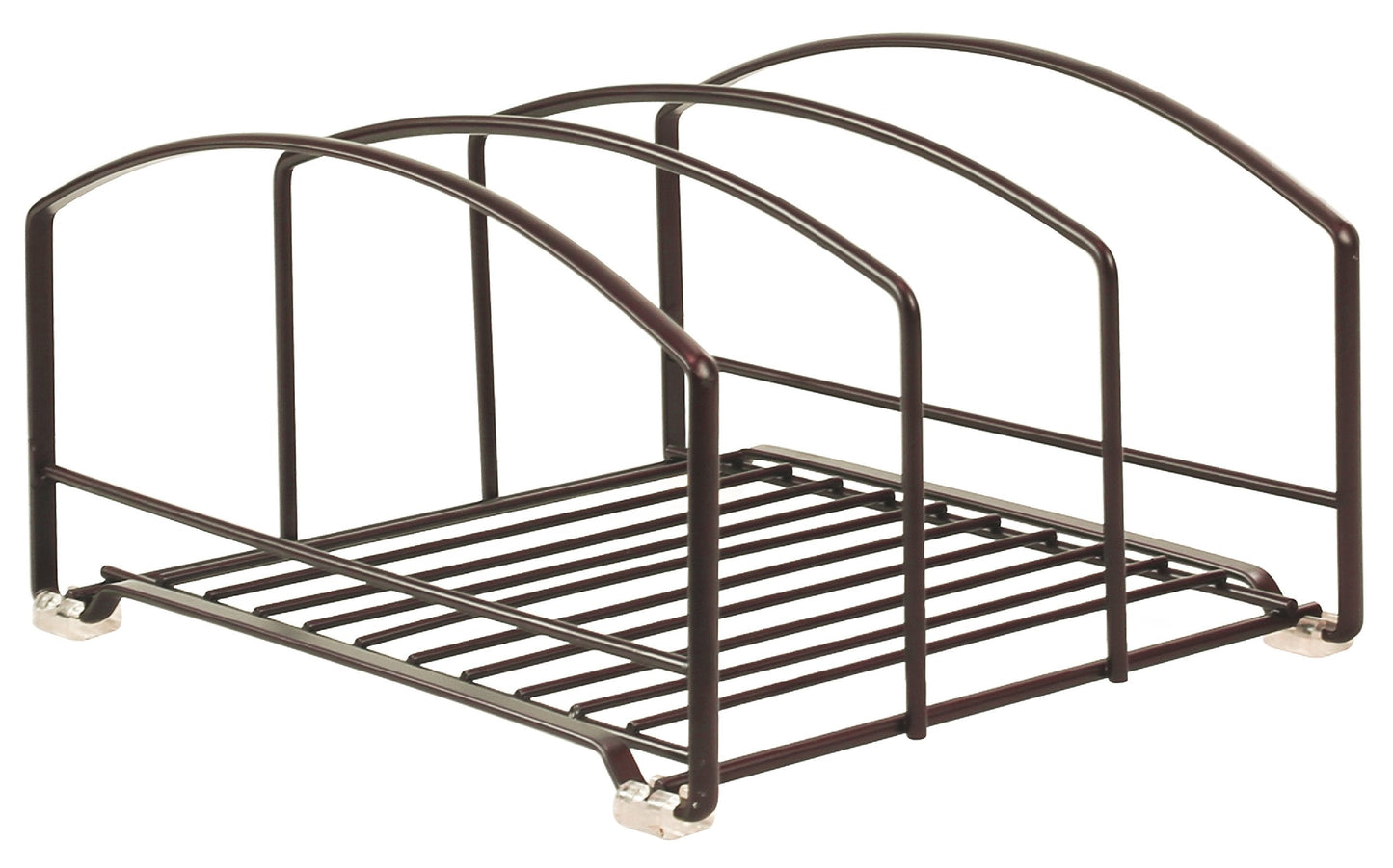 Deco Brothers Cookware Organizer Rack for Kitchen Cabinet, 3 Slot Holder, Bronze