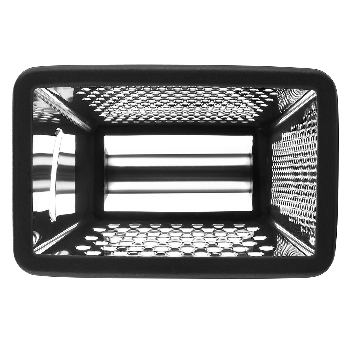 Spring Chef Professional Cheese Grater - Stainless Steel, XL Size, 4 Sides - Perfect Box Grater for Parmesan Cheese, Vegetables, Ginger - Dishwasher Safe - Black