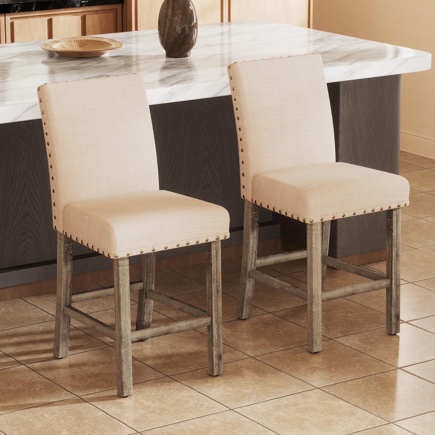 Farati Counter Height Dining Table Set for 4,Farmhouse Dining Table Set for 4,Square Bar Kitchen Dining Table with 4 Bar Stools,High Dining Table and Chairs for Dining Room, Kitchen