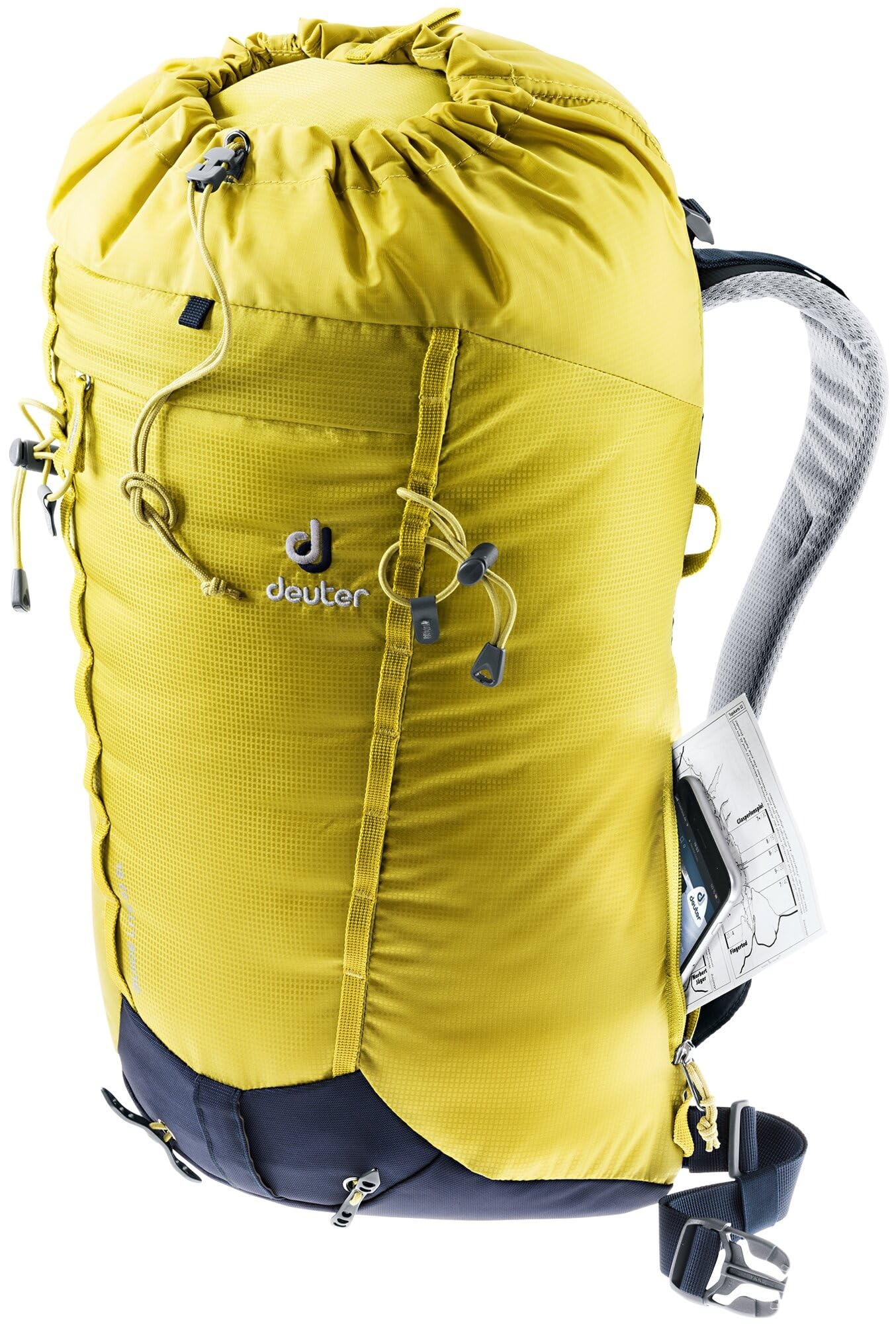 Deuter Guide Lite 22 SL - Women’s Lightweight Endurance Alpine Backpack for Expedition, Mountain Climbing, and Ski Tours - Greencurry/Navy
