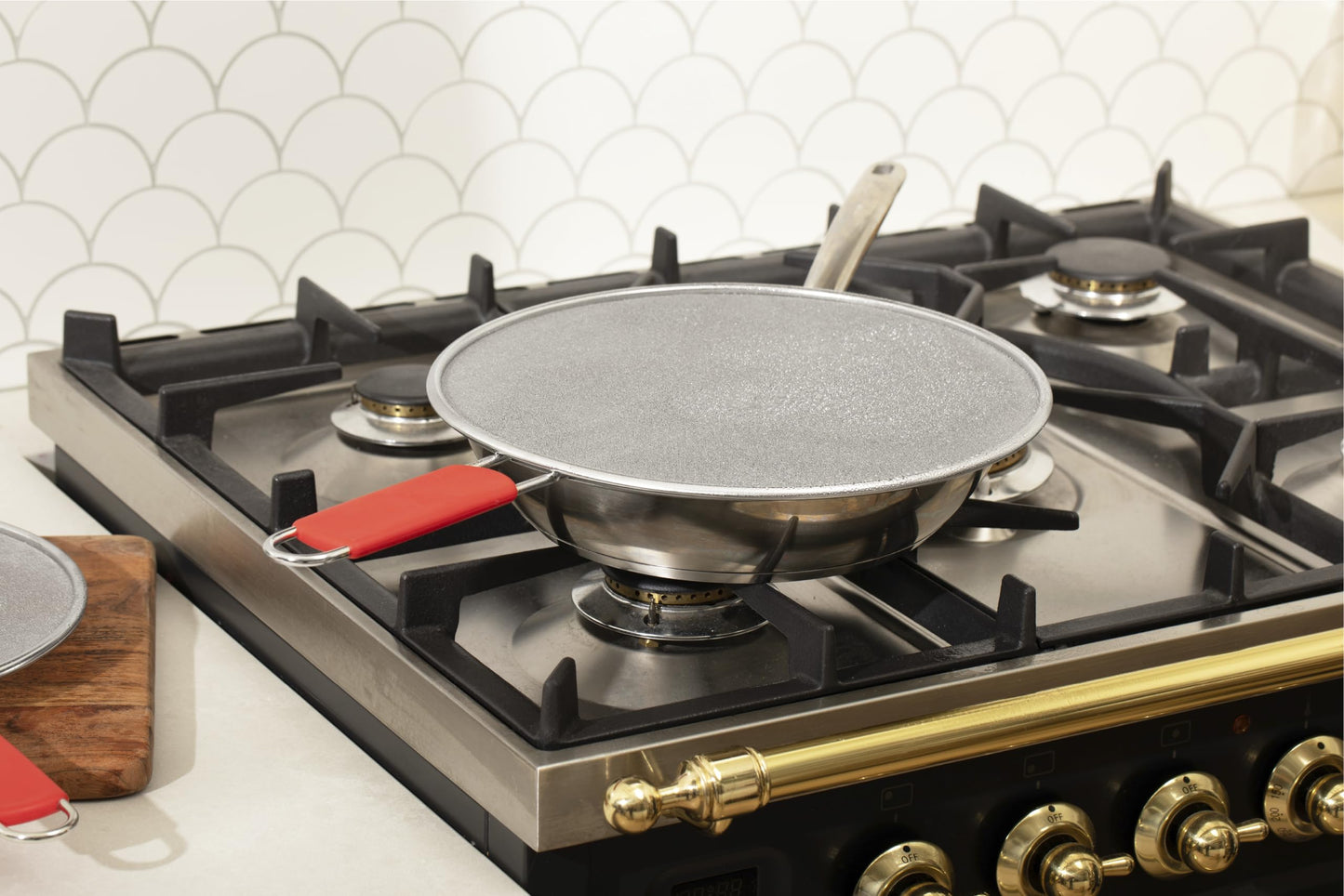 Alpha Living 60134ST Set of 3 Splatter Screens – 13", 11.5", and 9.5" Stainless Steel Fine Mesh, Comfort Grip Handles – Grease & Oil Guard for Frying Pans, Boiling Pots, Safe Cooking Lid Set of 3