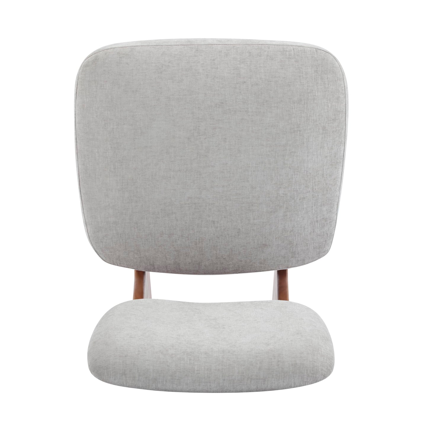 Christopher Knight Home Mores Low Profile Accent Chair Set of 2, Modern Living Room Armless Lounge Chair, Fabric Comfy Reading Chair for Bedroom, Wooden Frame and Thick Padded Seat, Walnut+Gray