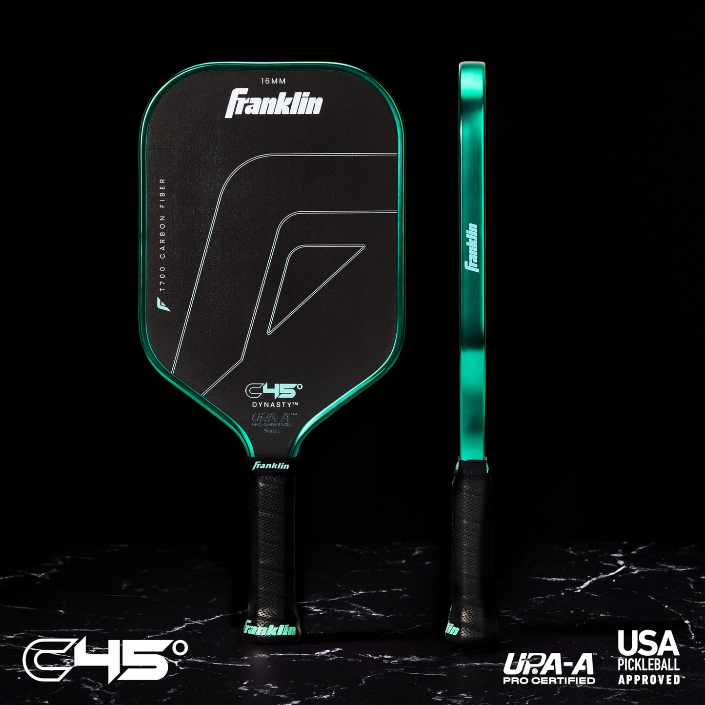 Franklin Sports PRO Pickleball Paddles – C45 Carbon Fiber Series - Official USAP + UPA Approved – Pro Player Design, DYNASTY 16MM MINT