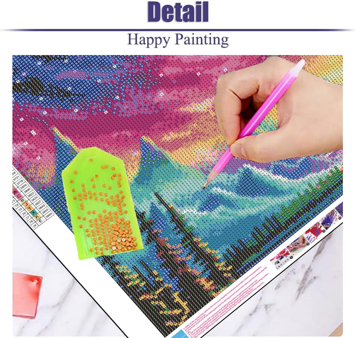 ijbnhd 5D Large Diamond Painting Kits for Adults, 5D Mountain Extra Large Diamond Art Kits, Full Drill Crystal Rhinestone Aurora Gem Art Home Wall Decor Gift(28X 16inch)