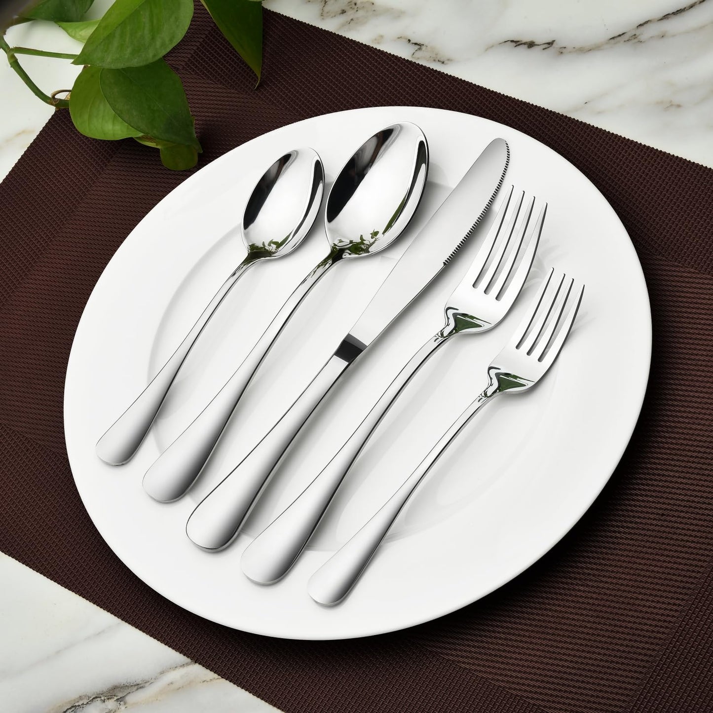 60 Piece Silverware Set for 12, Heavy Duty Stainless Steel Flatware Utensils Cutlery Set Including Steak Knife Fork and Spoon, Dishwasher Safe,Gift Package for Wedding Housewarming