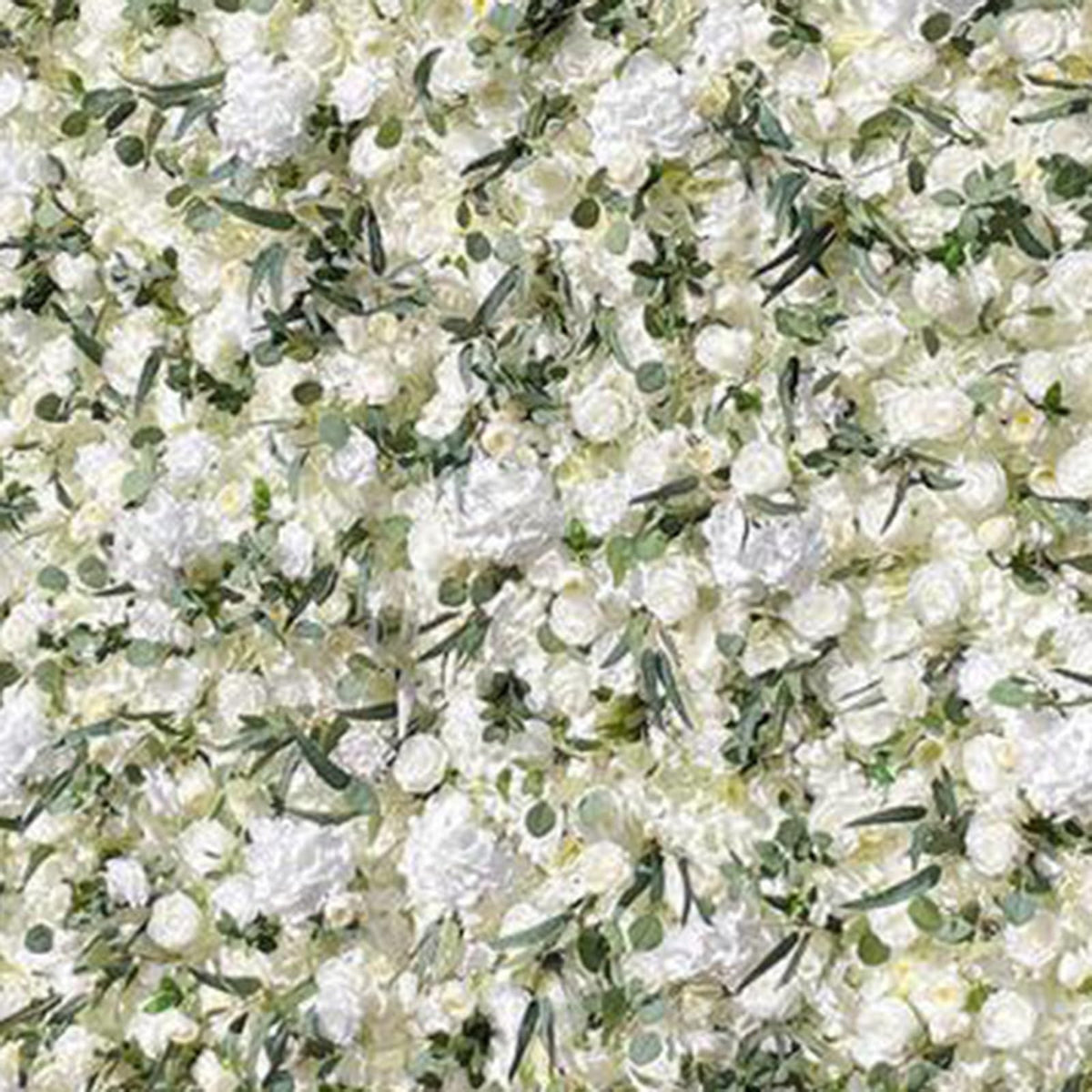 JIIPOREGJ Handmade Romantic Eucalyptus and White Flowers Wall Large Artificial Flower Wall Backdrop Panels,Rose Wedding Backdrop 3D Floral Wall Fabric Flower Wall for Pa,One Color,1m*1m/3.28 * 3.28FT