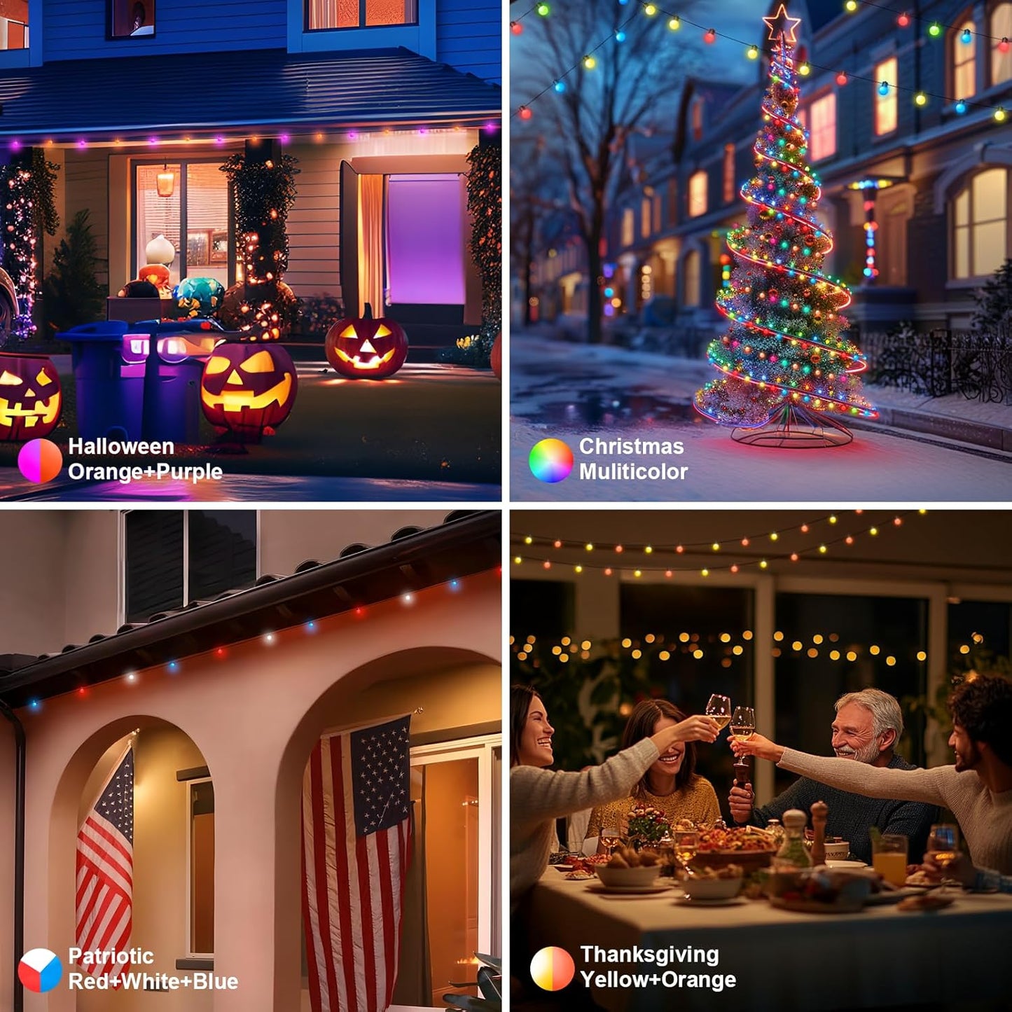 16.4Ft Smart Globe String Lights, 25 Dimmable RGB Mini LED Color Changing Lights with App & Remote Control