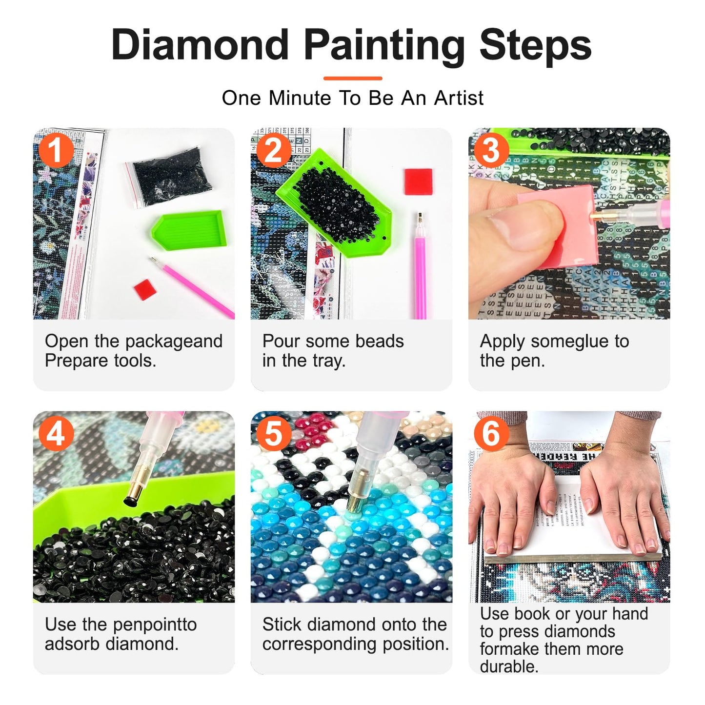 LEZHIJIA 4 Pack Book Diamond Art Kits for Adults, Bookstore Diamond Painting Kits for Beginner, Diamond Dots Full Drill Crafts for Gem Art Home Wall Decor for Teens Girls 5D DIY 12x16 inch