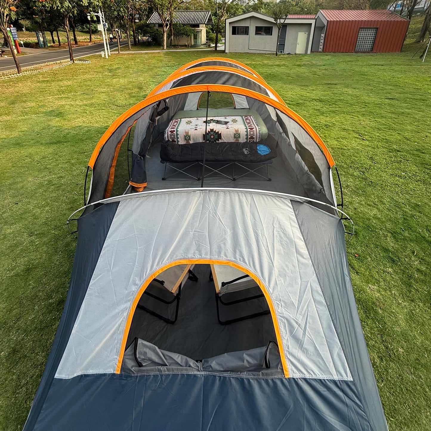 CAMPROS CP Tent 12-Person-Camping-Tents,3 Room Family Tents,Waterproof Windproof Family Tent with Top Rainfly,6 Large Mesh Windows,Double Layer,Easy Set Up, Portable with Carry Bag-20' x 9' x 72"(H)