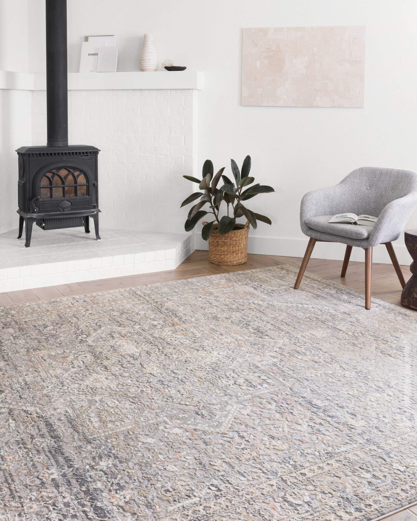 Loloi Lucia Collection LUC-01 Grey/Sunset 7'-9" x 10'-6" Area Rug