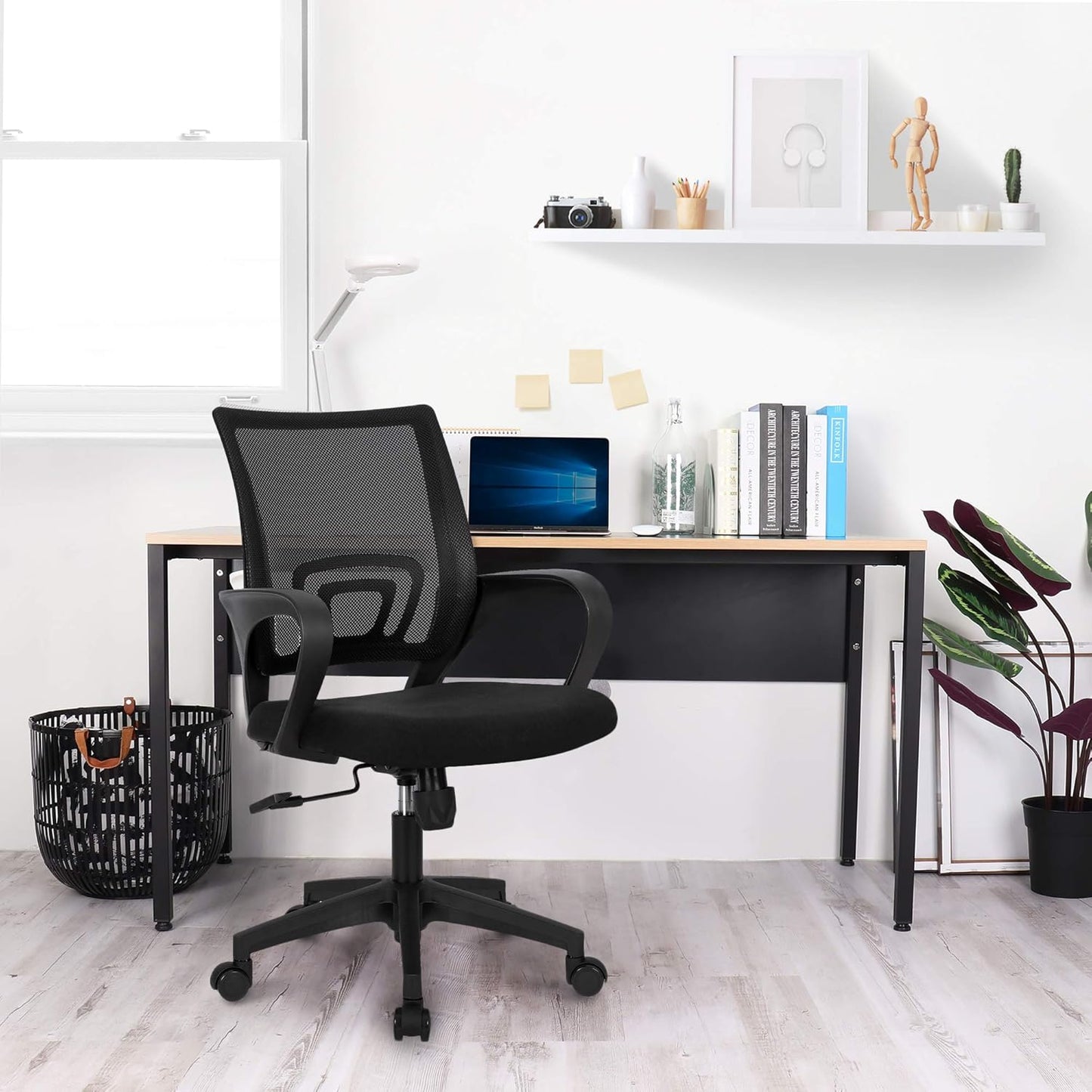 Neo Chair Office Computer Desk Chair, Gaming-Ergonomic Mid Back Cushion with Lumbar Support and Wheels