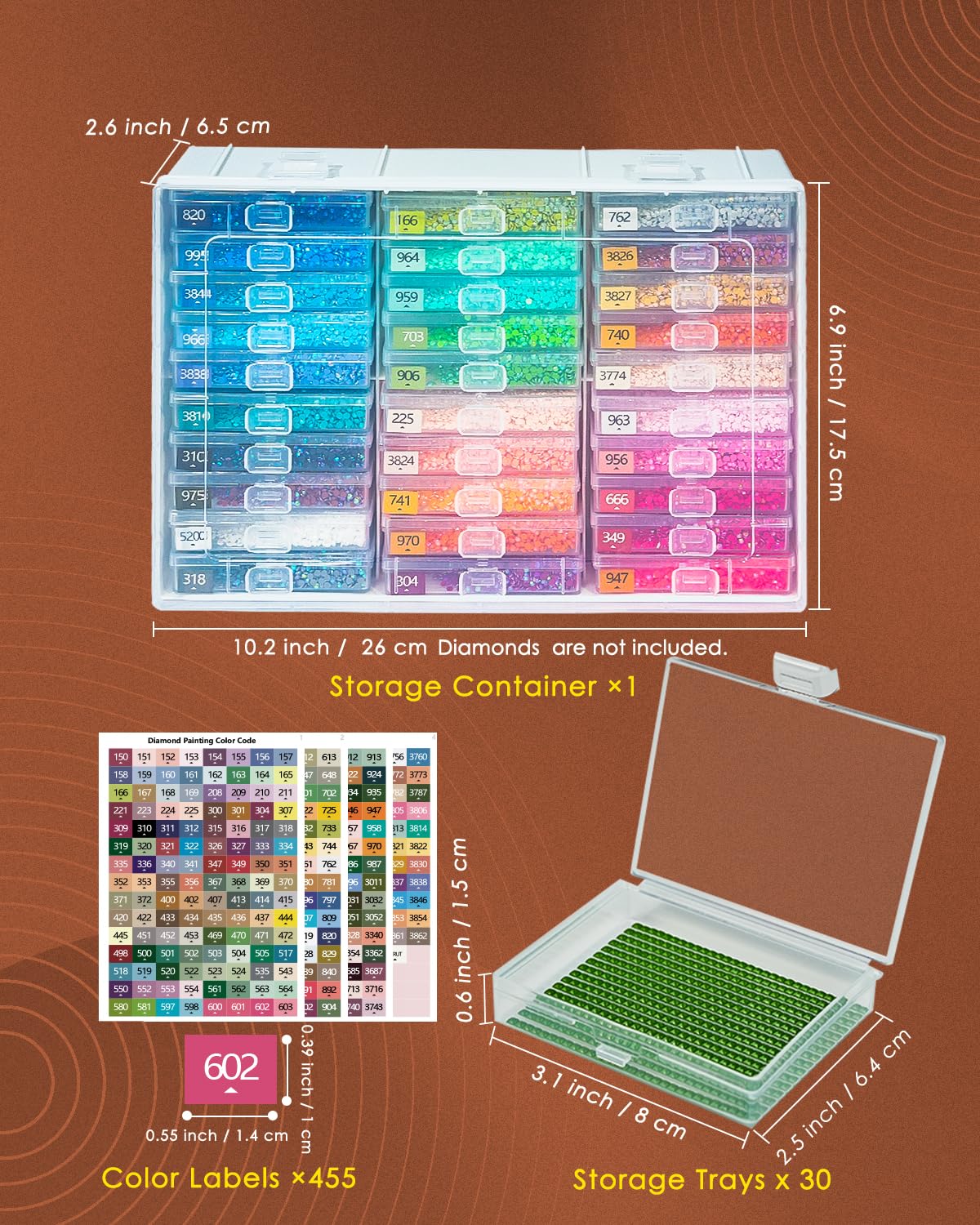 YBUTVY Diamond Art Trays with Lids, 30PCS Diamond Painting Trays with Lids & Diamond Painting Storage, Diamond Painting Accessories for Diamond Art Beads (1 Pack)