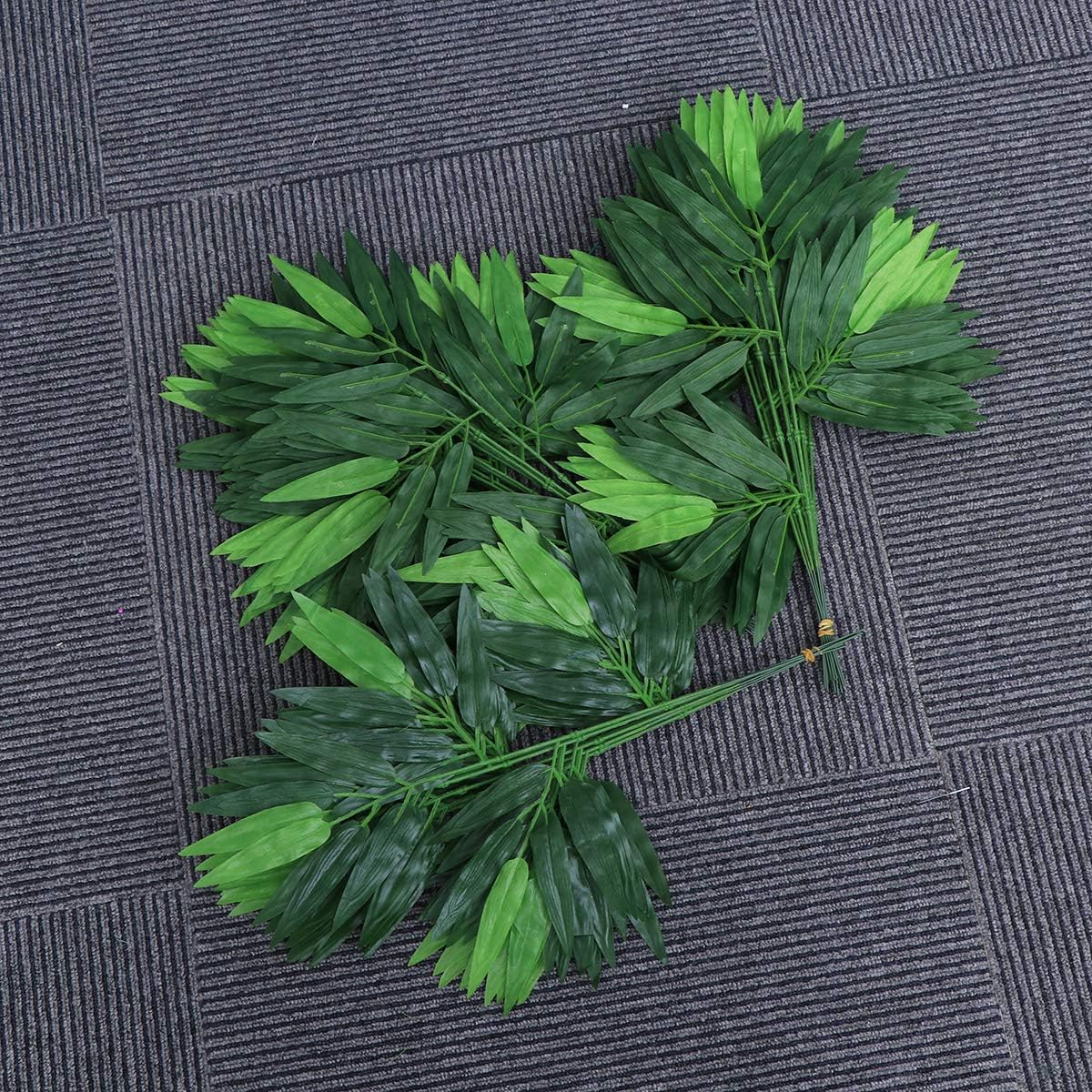 50pcs Artificial Green Bamboo Leaves for Home Hotel Office Decoration (Fake Green Plants)