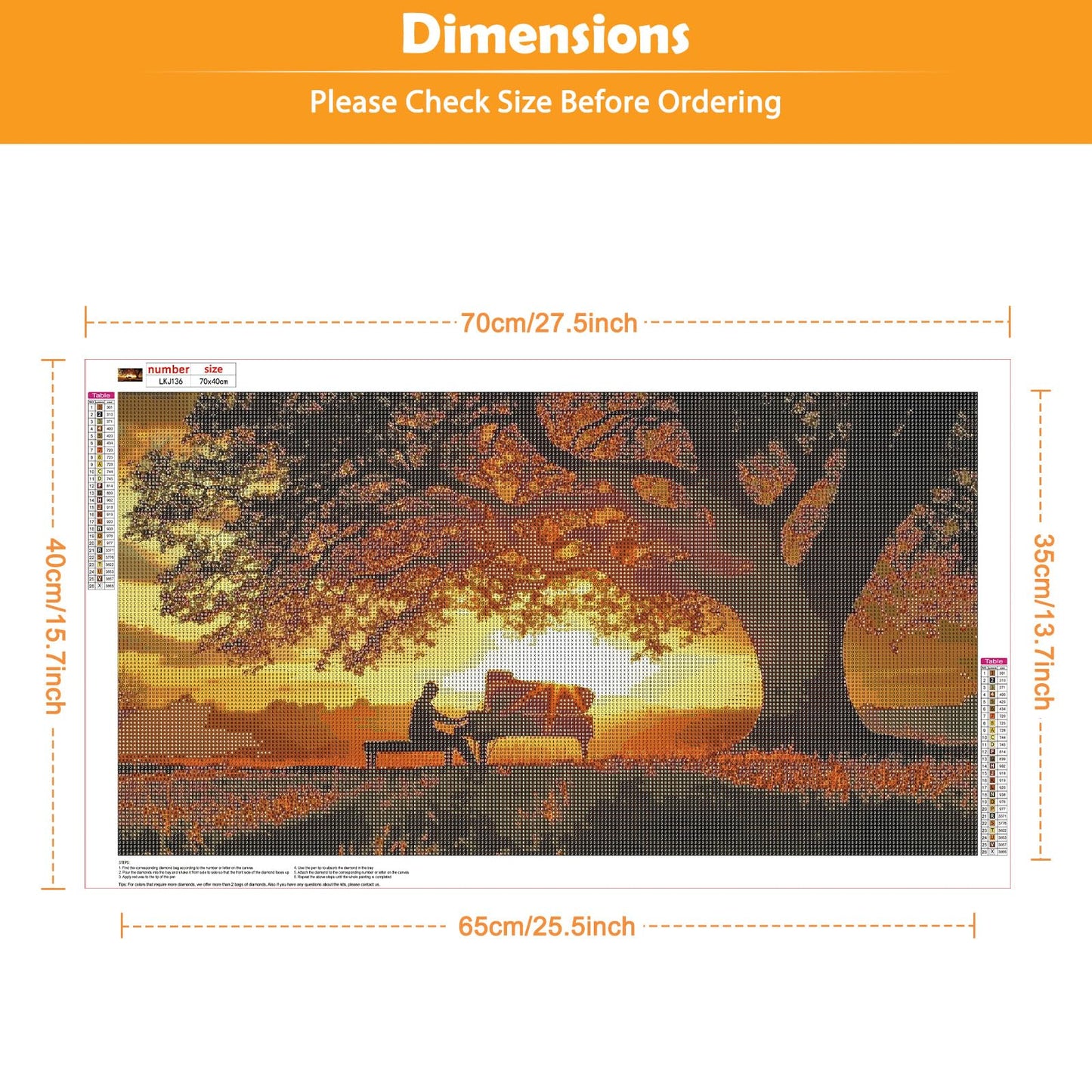KEYIFA Diamond Art Kits for Adults, 28x16 Inch Large Tree Diamond Painting 5D Diamond Art for Beginners Twilight Landscape DIY Full Drill Paint by Diamonds Dots Gem Art for Home Wall Decor