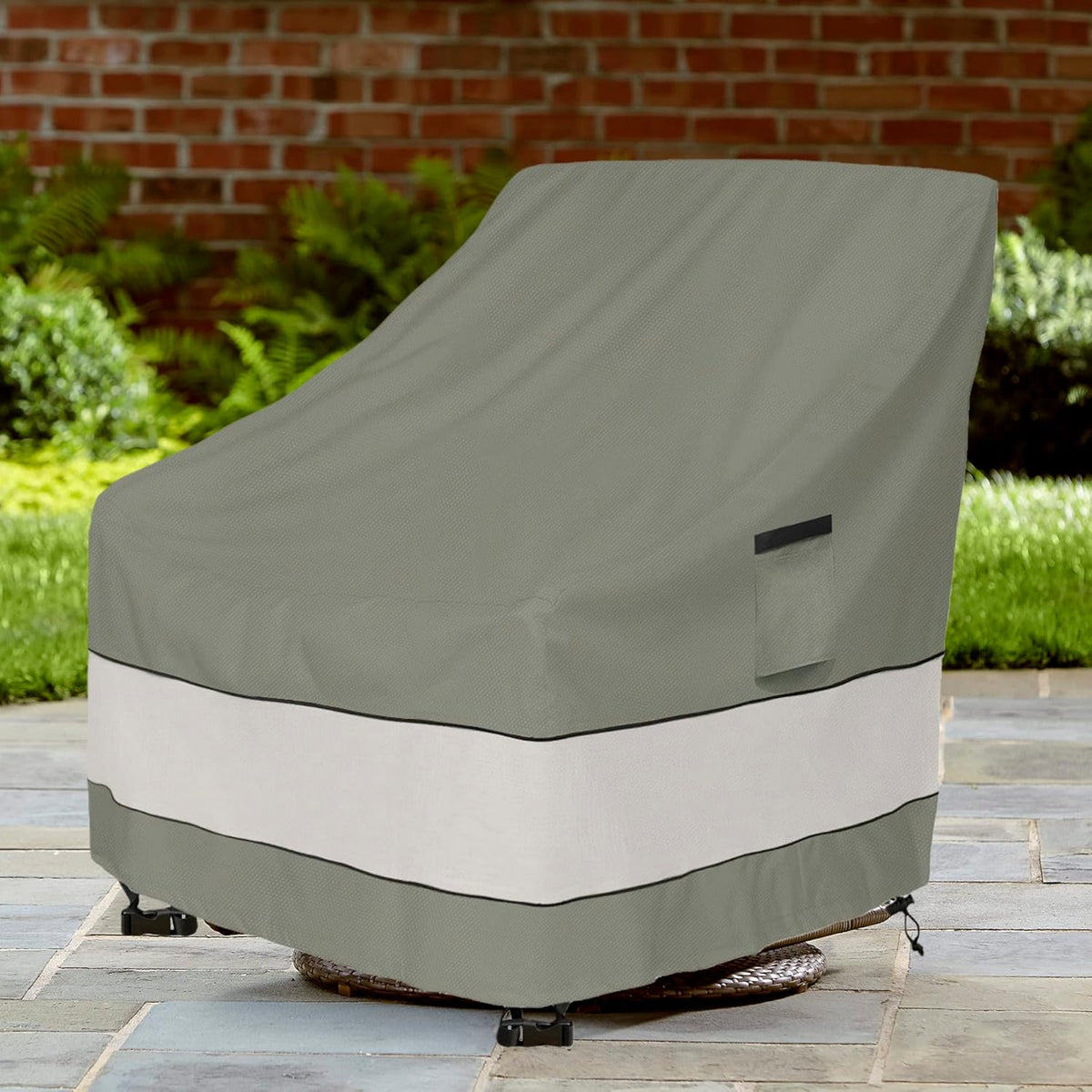 Patio Chair Covers - Waterproof Outdoor Furniture Protection | 33W x 37D x 38H Inches - Grayish Green (2 Pack)
