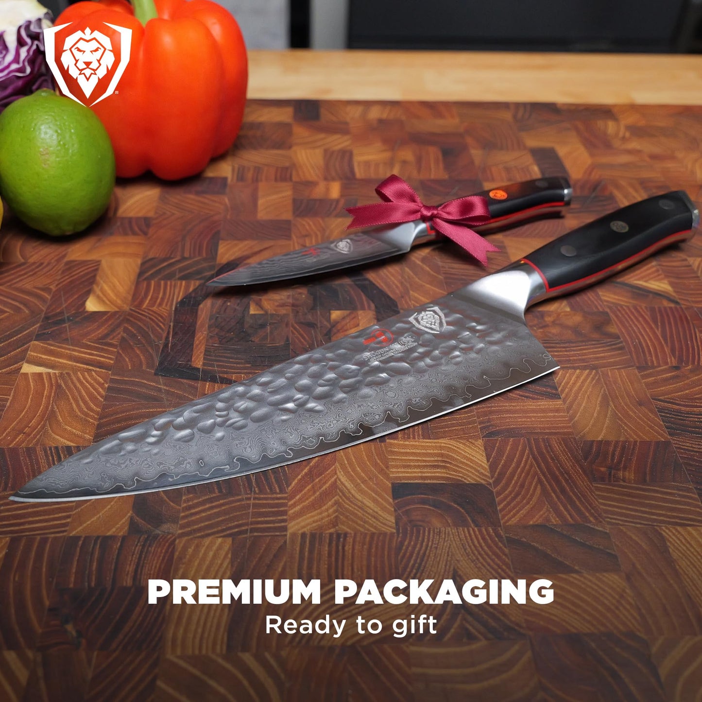 Dalstrong 2-Piece Japanese Knife Set — 8" Chef (Gyuto) + 3.5" Paring — 66-Layer Damascus AUS-10V Steel (8–12° Edge), G-10 Handles — Shogun ELITE For Sushi, Precision Prep & Serious Home Cooks