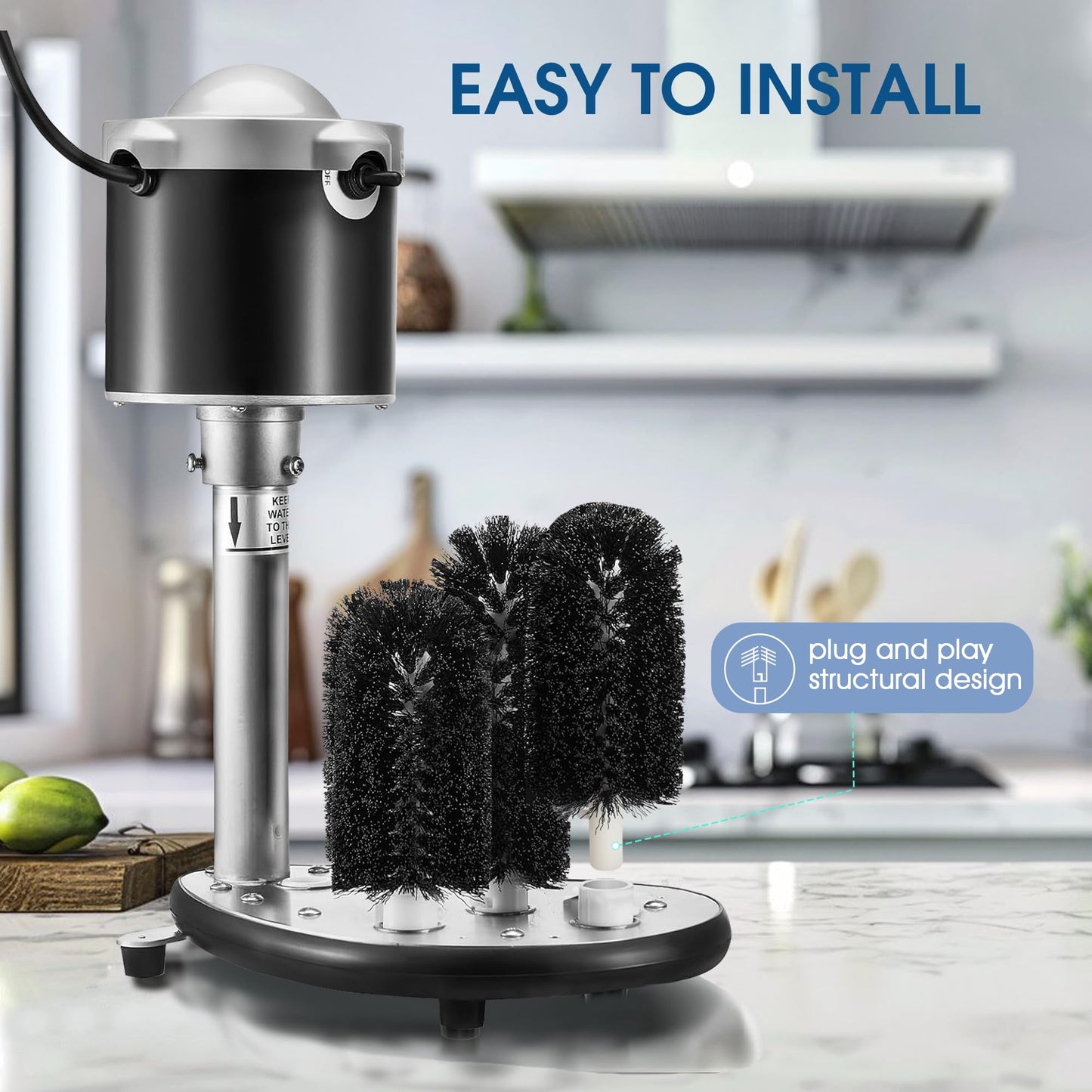 BRS-1722 Glass Washer Brush Replacement Part, Compatible with Bar Maid SS-100, SS-101, A-200, A-205, Standard Brushes Set: 4 Pcs 6-Inch Brushes and 1 Pcs 7.5-Inch Brush