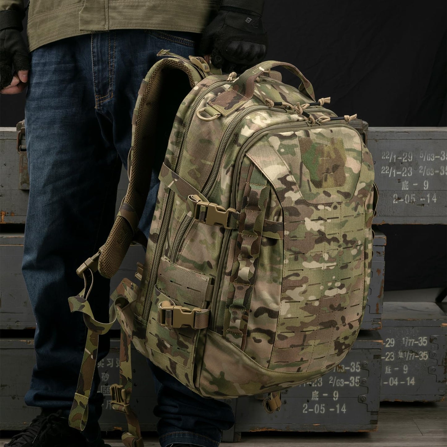EXCELLENT ELITE SPANKER 40L Tactical Military Backpack for Men and Women Large Rucksack Assault Pack Bag for Outdoor Camping, Hiking(Multicam)