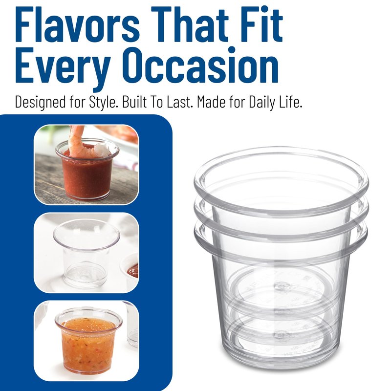 Carlisle FoodService Products 250007 SAN Classic Sauce Cup, 2.5 oz Capacity, Clear (Case of 72)