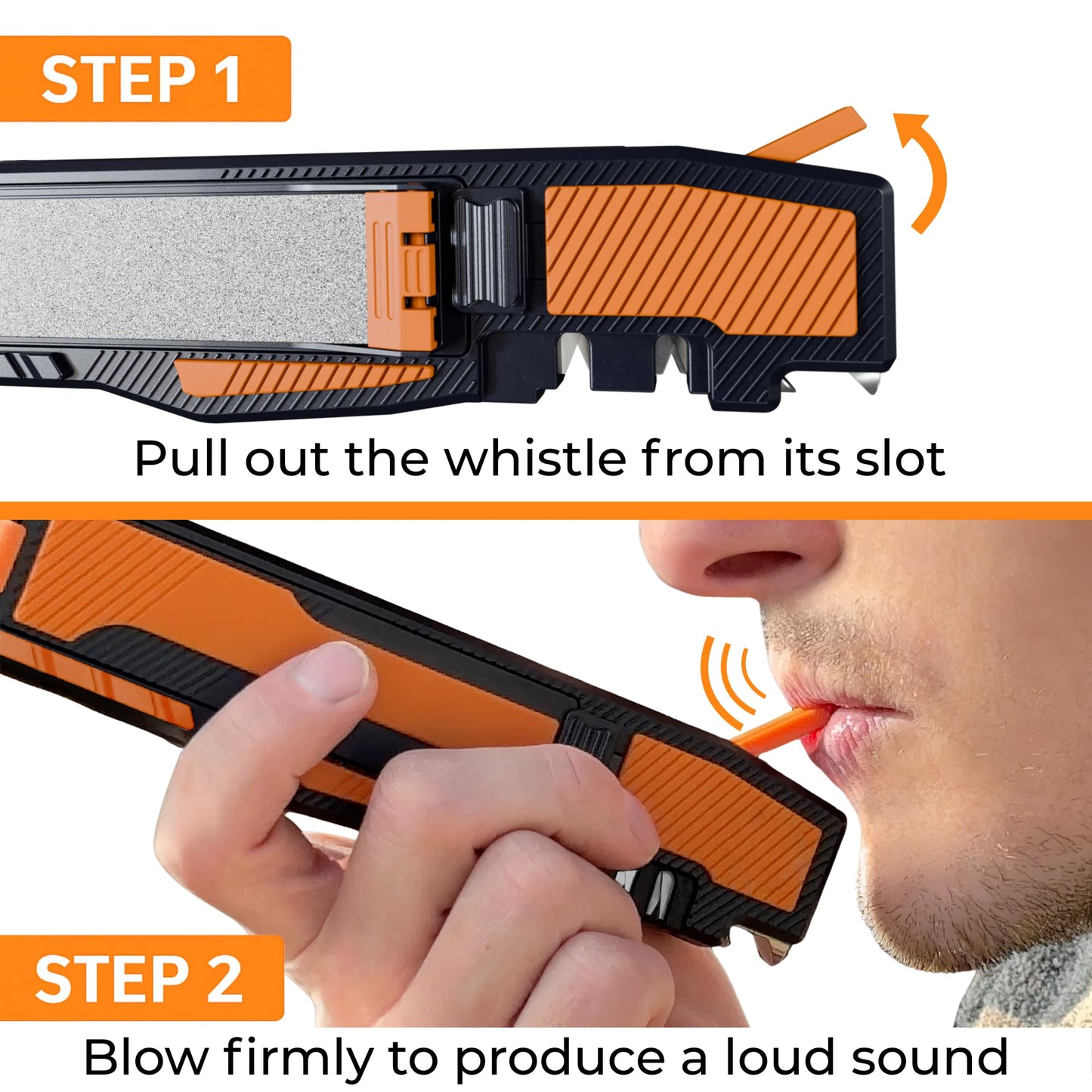 Orange Ninja Pocket Field Knife Sharpener – 8-in-1 Camping & Hunting EDC Knife Sharpener with Guided Diamond Whetstones, Leather Strop, Fire Starter & Diamond Rod