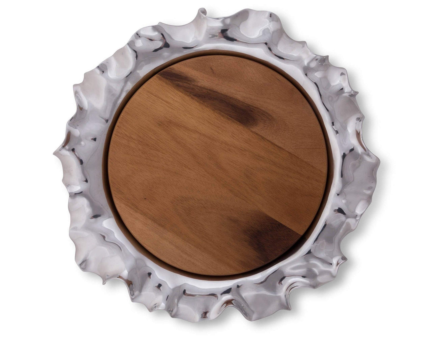 Arthur Court Carmel Pattern Cheese/Bar Board Charcuterie Platter & Serving Tray 18 inch Diameter 4 inch Tall