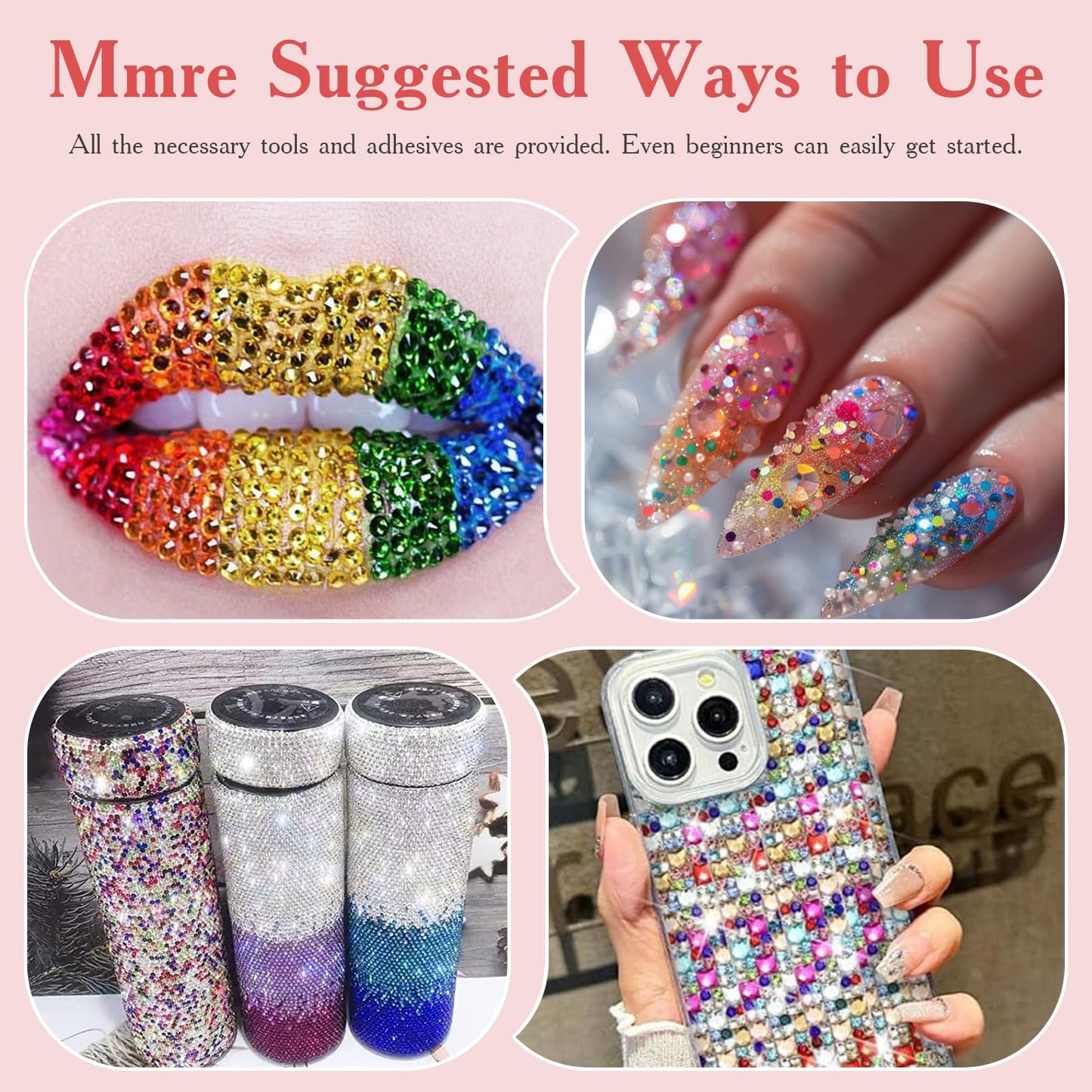80000Pcs Bedazzling Kit with 3mm Rhinestones, 42 Colors Resin Flatback Nail Rhinestones, Bedazzler Kit with 3 B7000 Glue, Tweezers & Pen, Gems for Crafts, Clothes, Tumblers, Nail Art
