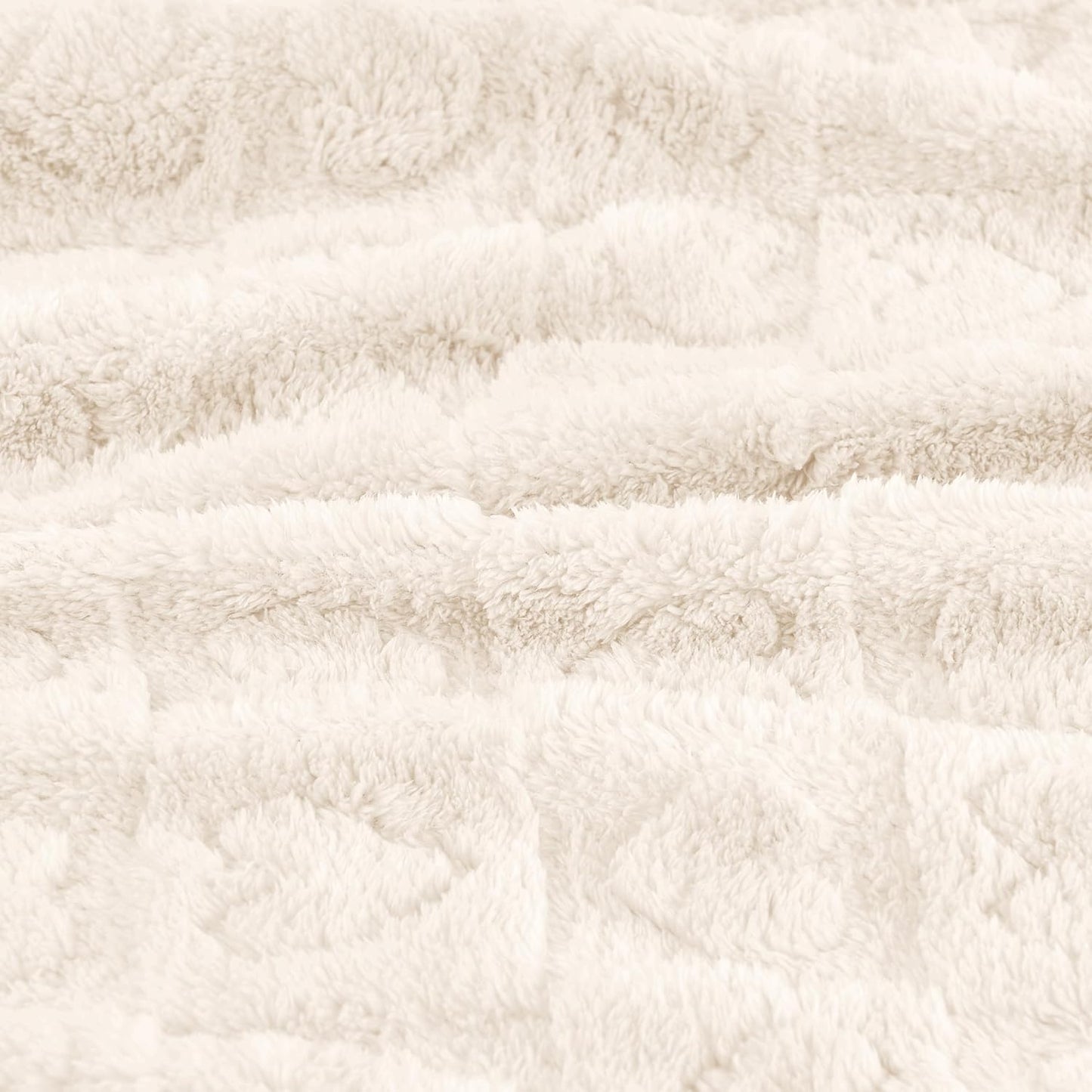 Yurhap Fleece Baby Blanket - Ultra Soft Heart Checkered Design | Cozy 30”x40” Crib & Stroller Blanket (Cream)