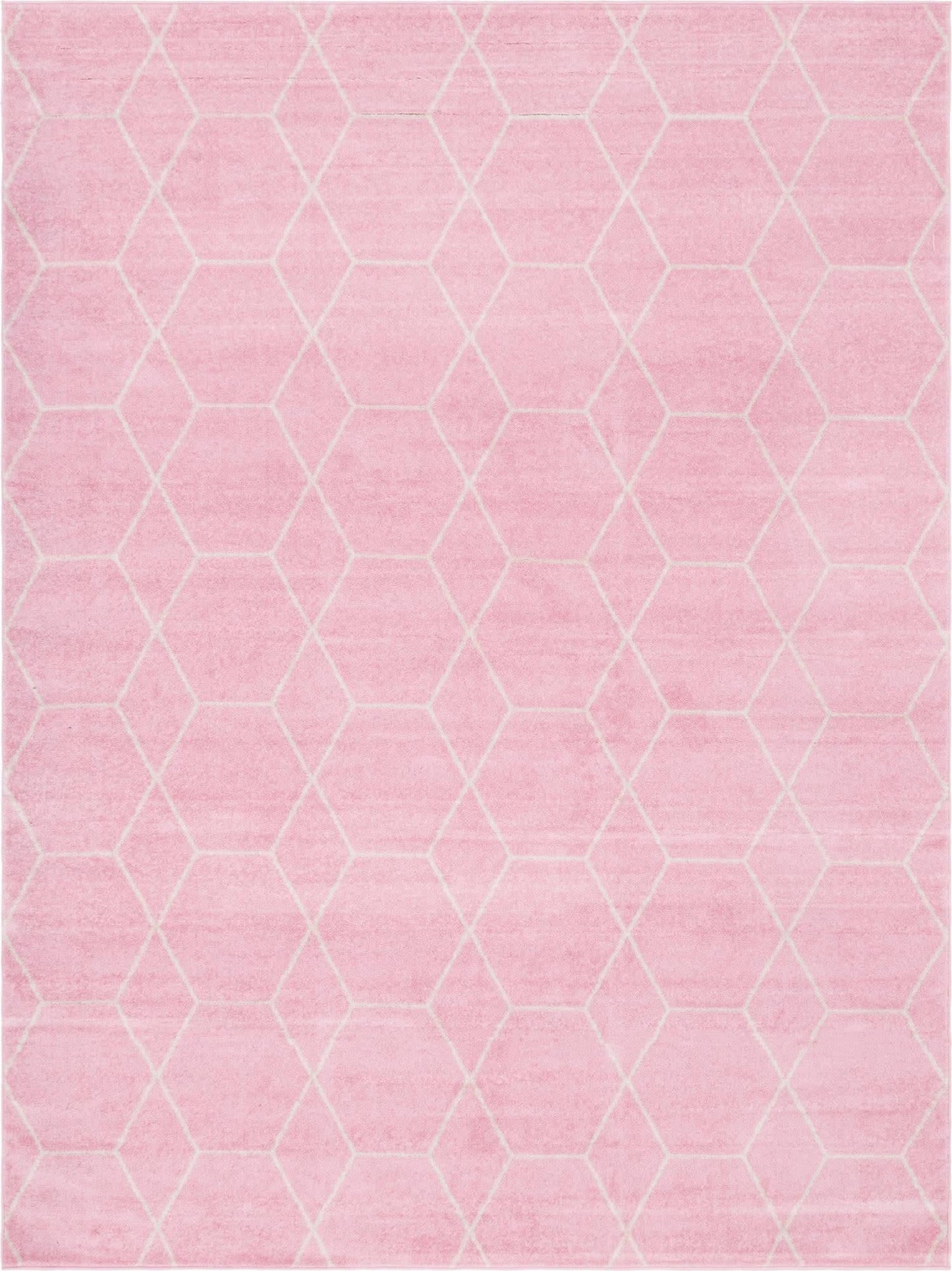 Unique Loom Trellis Frieze Collection Area Rug - Geometric (10' x 13', Light Pink/ Ivory)