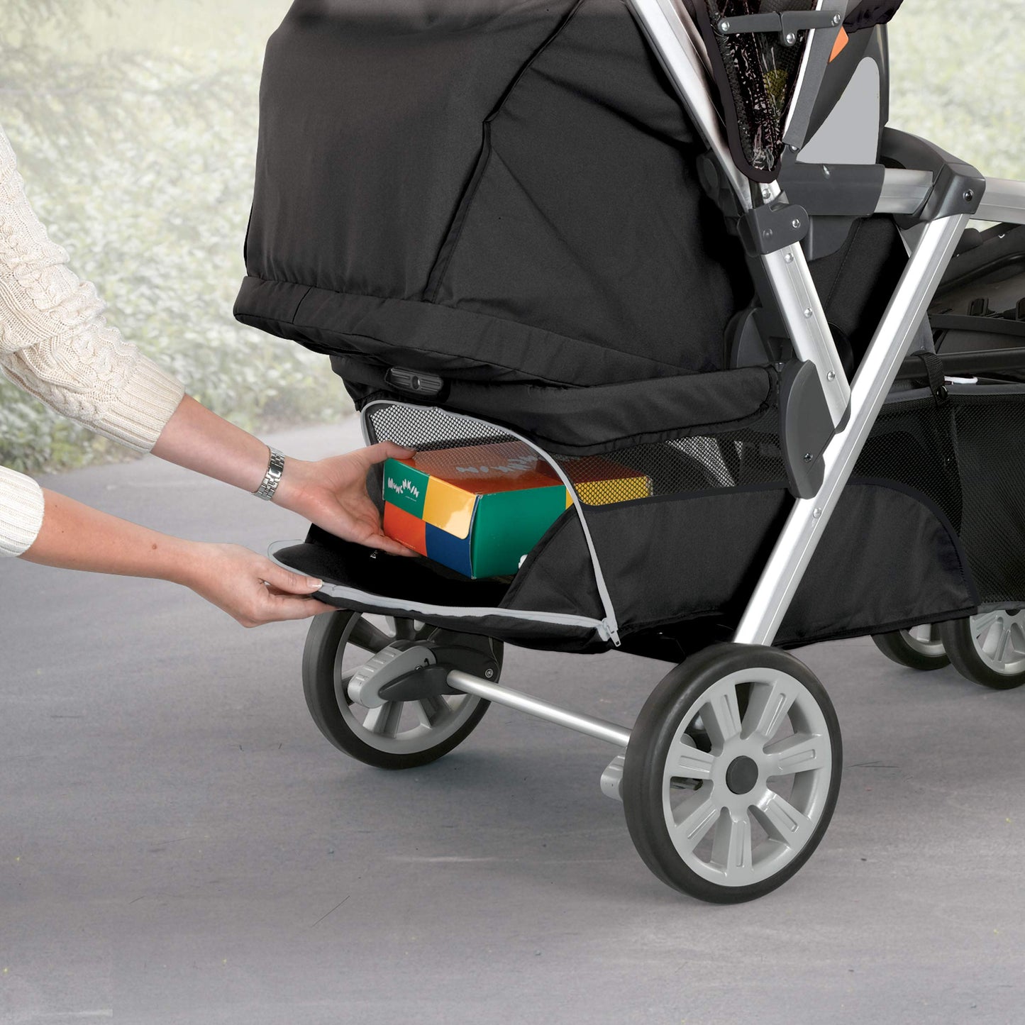 Chicco Cortina Together Double Stroller - Minerale, Black/Silver