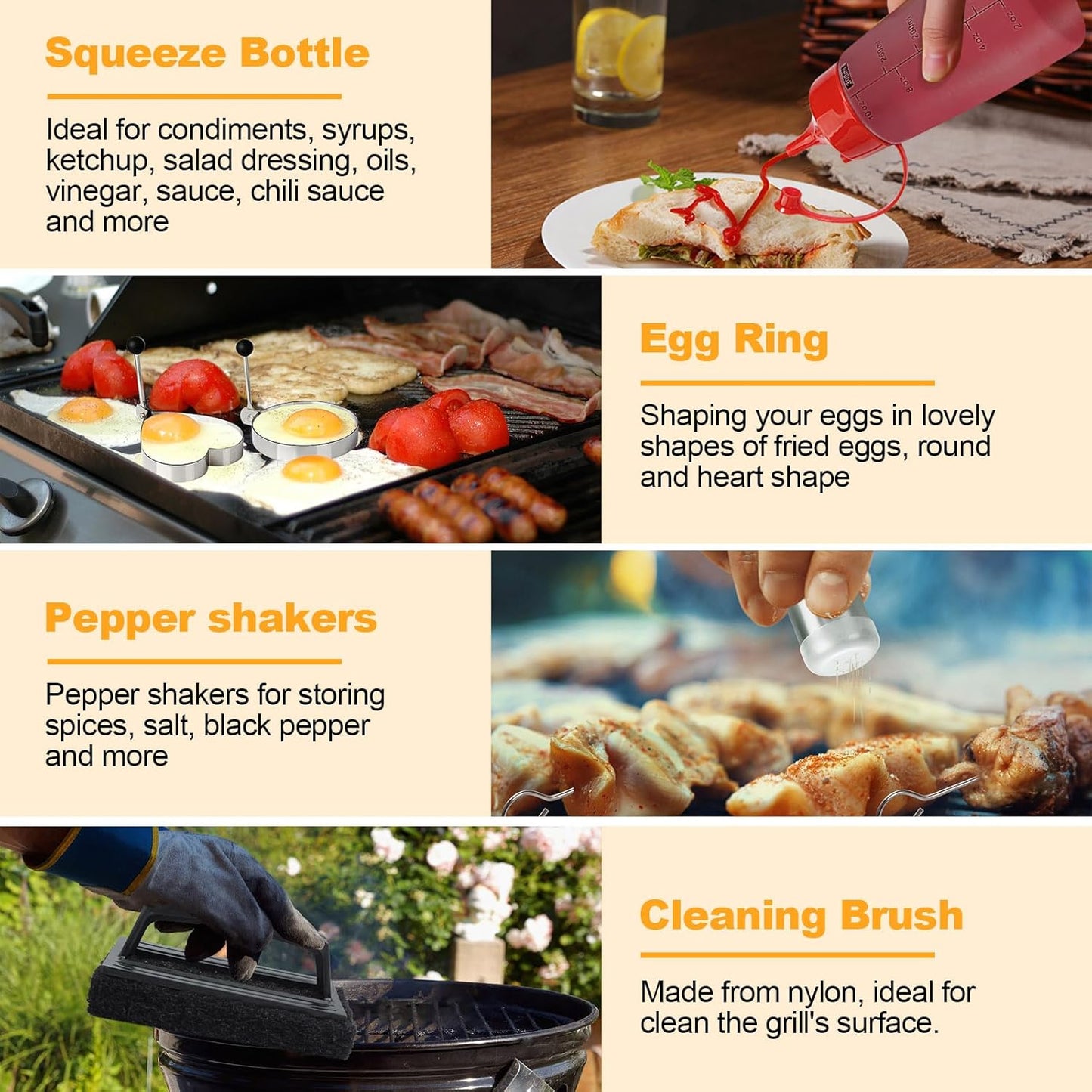Terlulu Griddle Accessories Kit - 28 PCS Flat Top Grill Set with Spatula, Burger Press & Carry Bag