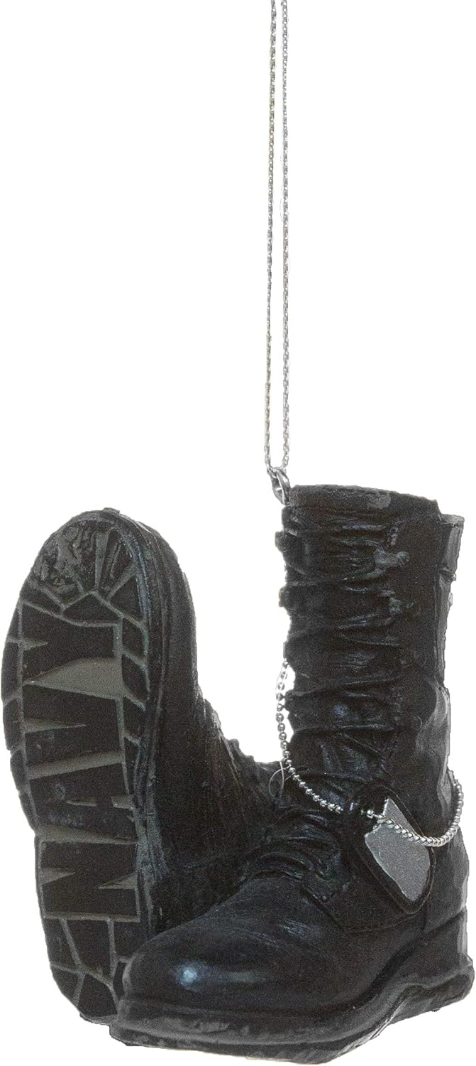 Support Our Troops Military Boot Ornament, Navy